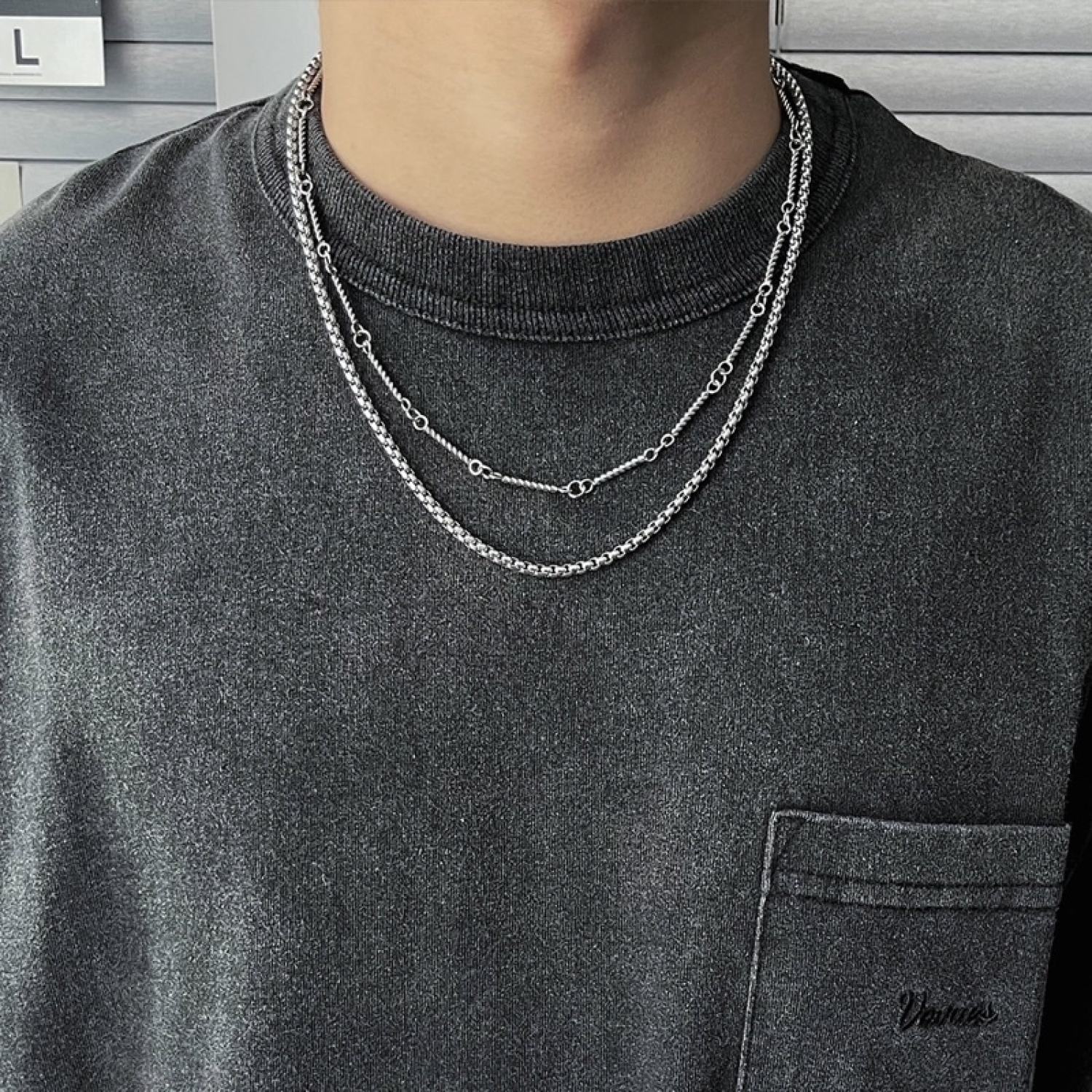 Dây chuyền layer set 2 dây kiểu dáng unisex