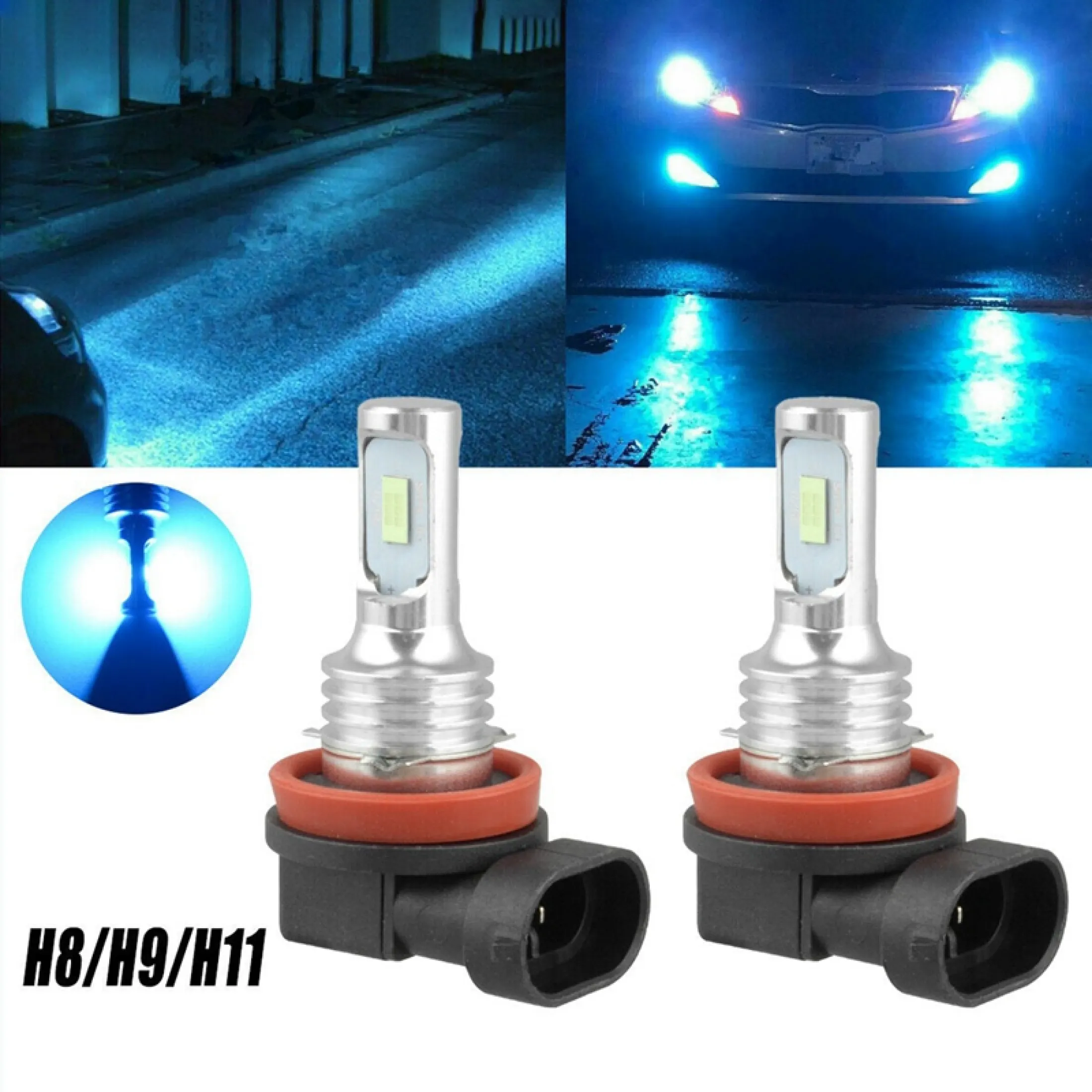 9005+H11 Cree LED Headlight Bulbs Replacement Kit High+Low Beams 120W 14400LM 6K