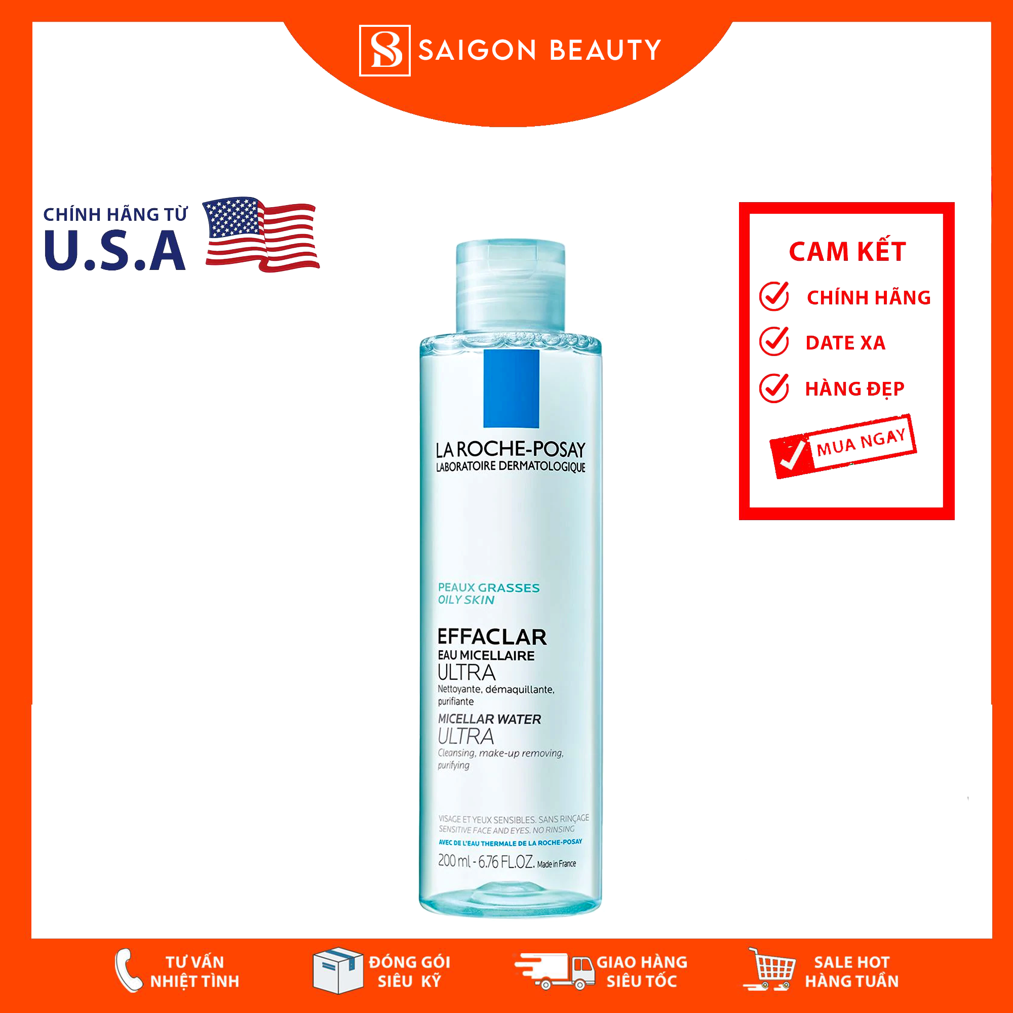 Nước tẩy trang la roche-posay effaclar micellar water ultra