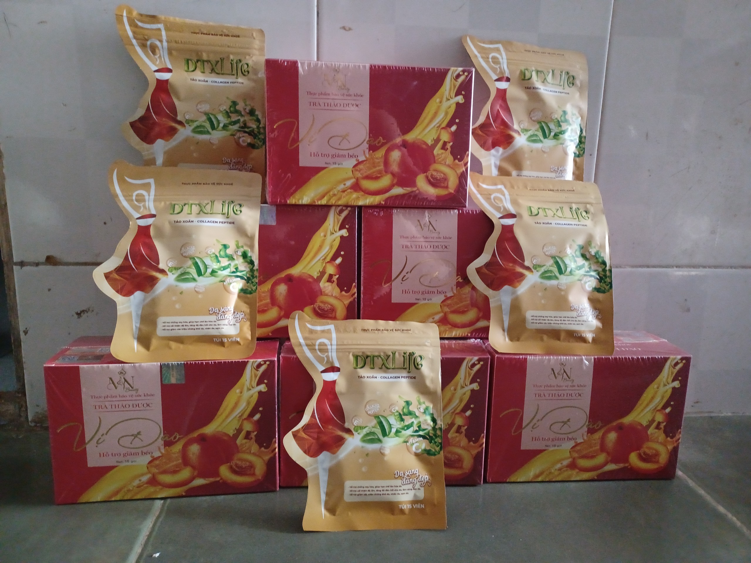 [MUA 1 TẶNG 1 DETOX RAU CỦ] TRÀ GIẢM CÂN VỊ ĐÀO HỘP 15 GÓI CHÍNH HÃNG