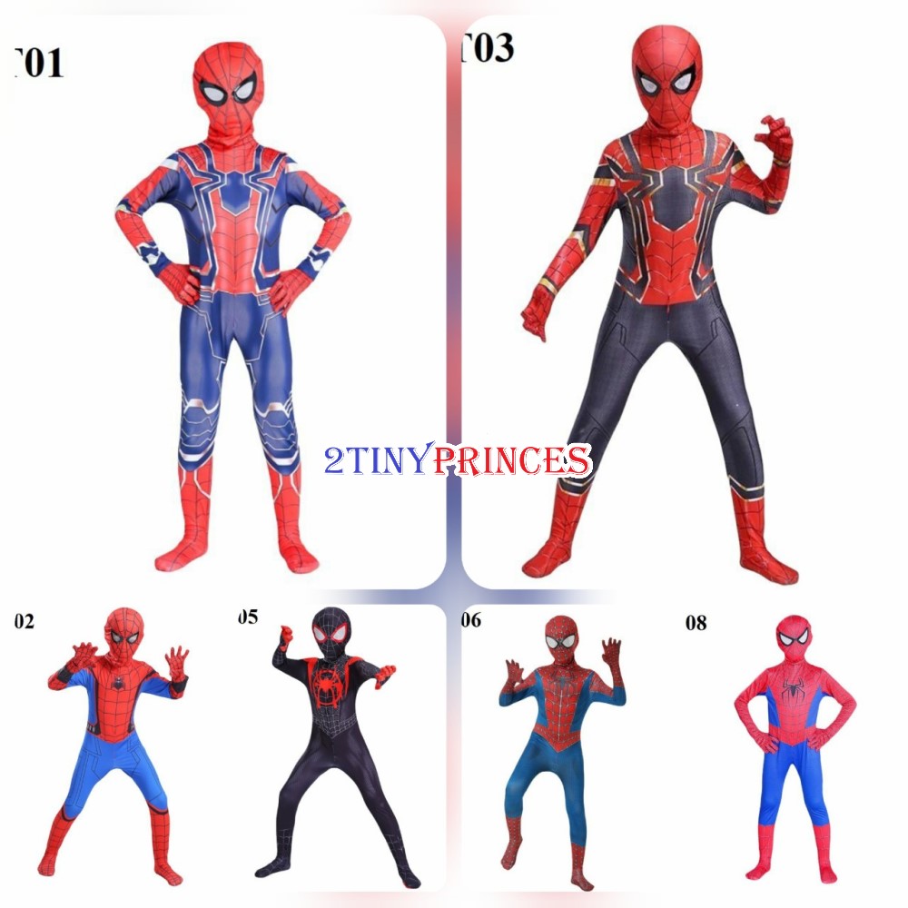 Bộ đồ hoá trang siêu nhân người nhện liền thân kèm mặt nạ trùm đầu - Đồ hoá trang siêu nhân HT01