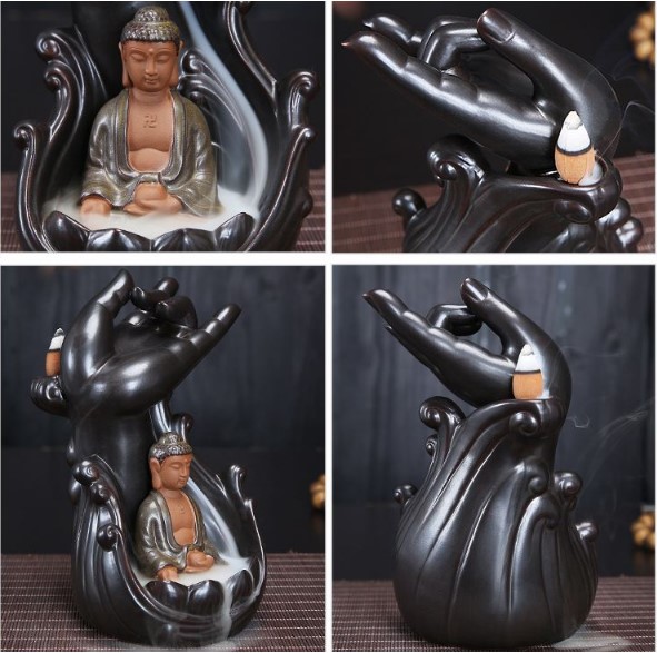 Ý nghĩa phong thủy tượng thác bàn tay phật Thác Khói Trầm Hương Bàn Tay Phật Thác đốt khói thơm tỏa khắp phòng Trầm hương tỏa dịu man mát khói sương nhân ảnh
