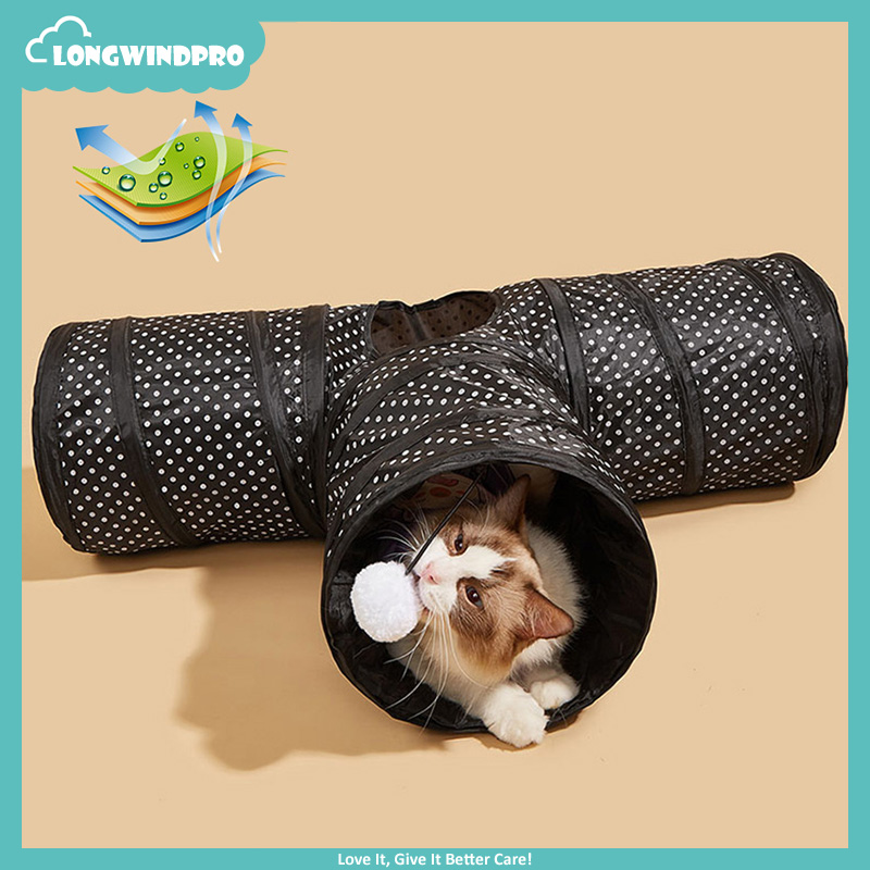 3-way Collapsible Cat Tunnel Puppy Channel Tube Animal Play Game for Pet