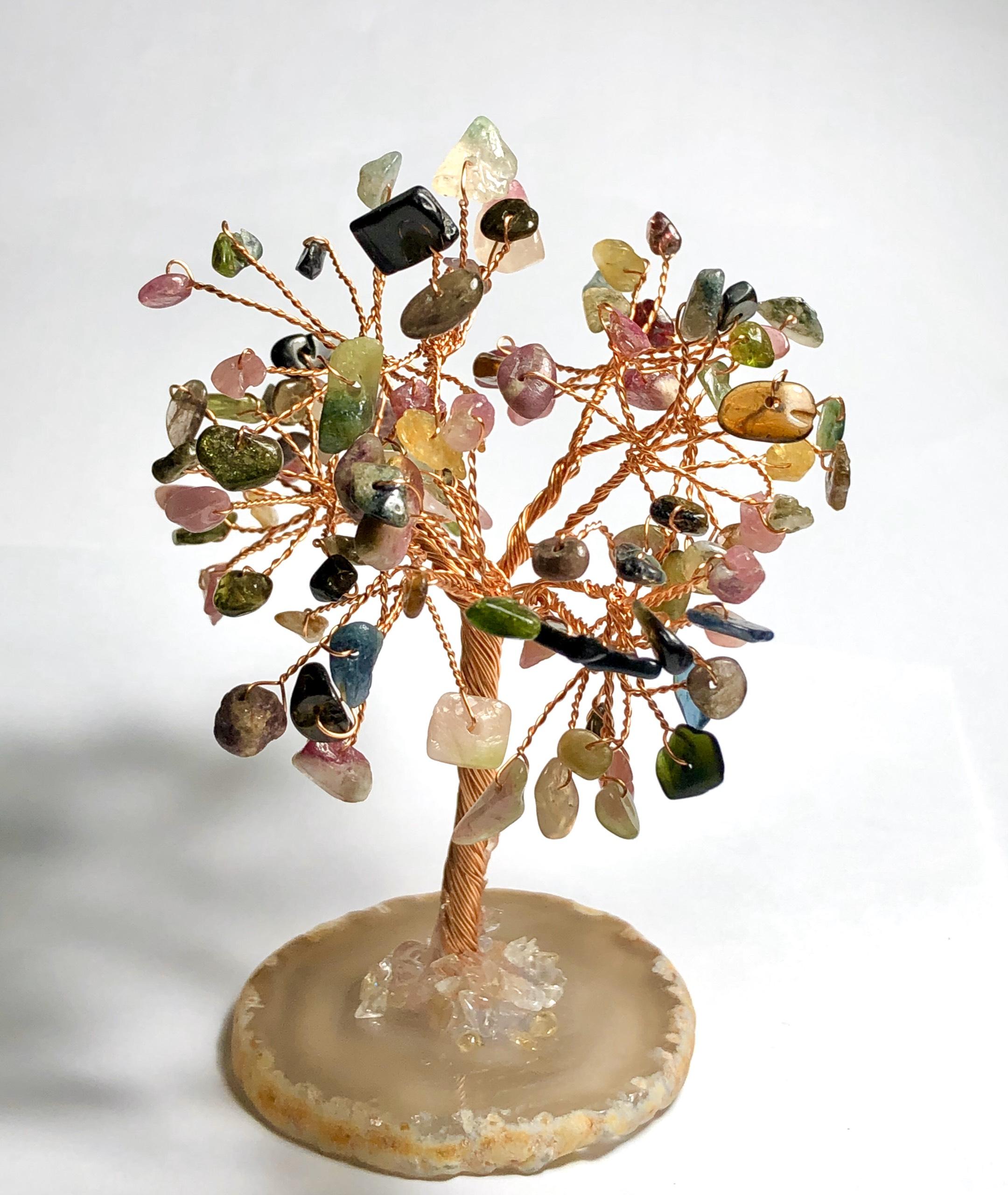 Cây đá vụn tourmaline tự nhiênđể bàn 10cm