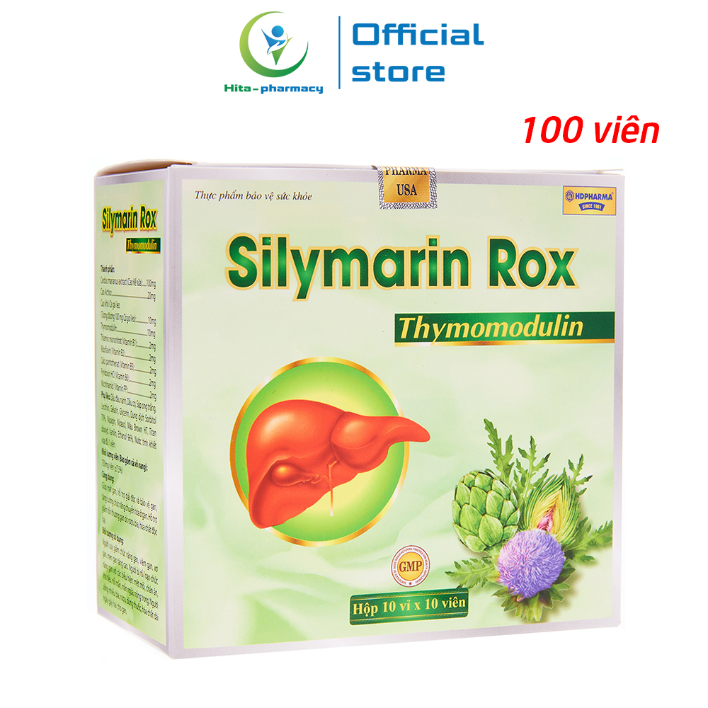 Viên uống bổ gan Silymarin Rox cao cà gai leo, cao kế sữa, atiso giúp mát gan, giảm men gan, xơ gan, viêm gan - 100 viên