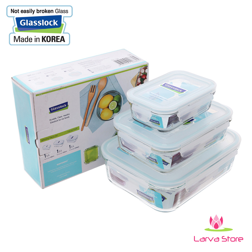 Bộ hộp đựng thực phẩm Glasslock GL135 - Larva Store
