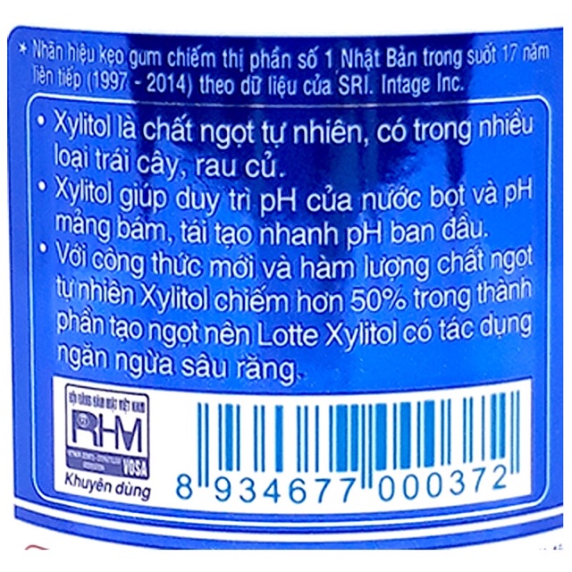 [HCM]6 Hũ Kẹo gum không đường hương bạc hà Xylitol hộp 58g ( ComBo 6 Hũ )