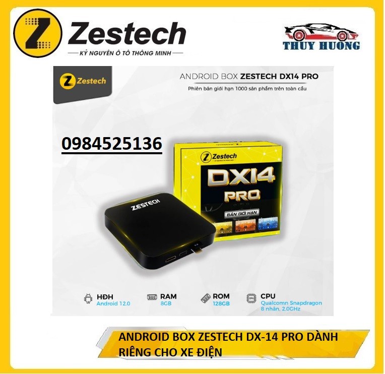 Android box ô tô điện Vinfast, Zestech Dx14 Pro 8Gb+128Gb Android box 2023 cho ô tô, hãng zestech, chip Snapdragon 8 nhân kép thế hệ mới