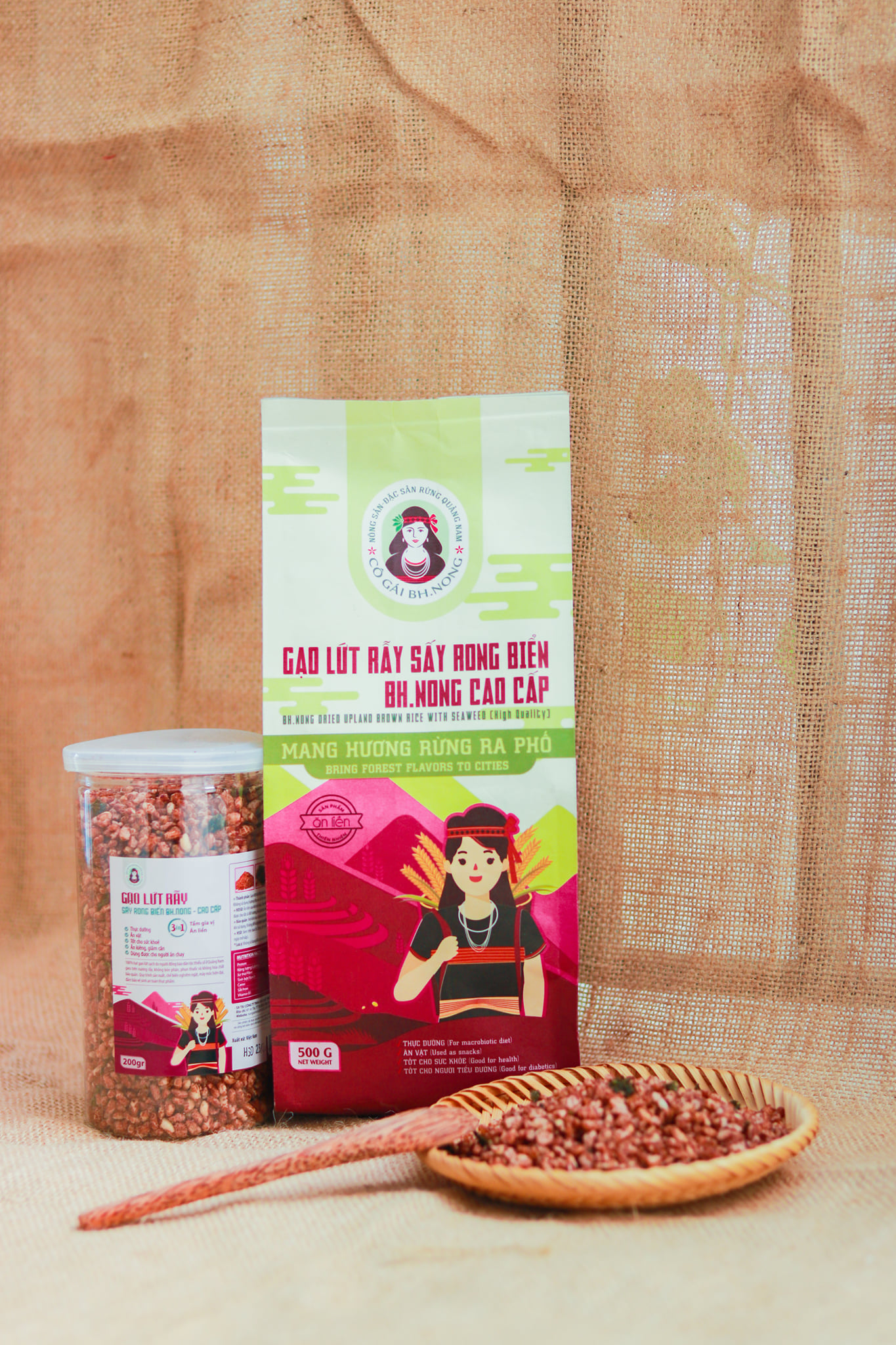 Gạo lứt sấy rong biển Bhnong - 200gr