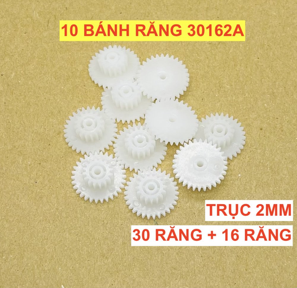 10 cái bánh răng nhựa mini 30 16 răng trục 2mm - lk0236