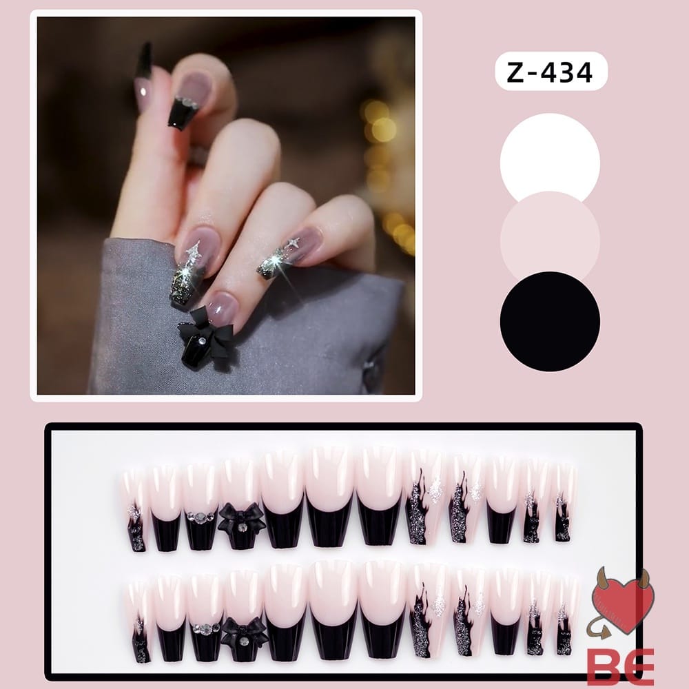 Bộ 24 Móng tay giả , nail giả A190 (Tặng kèm keo dán móng tay)
