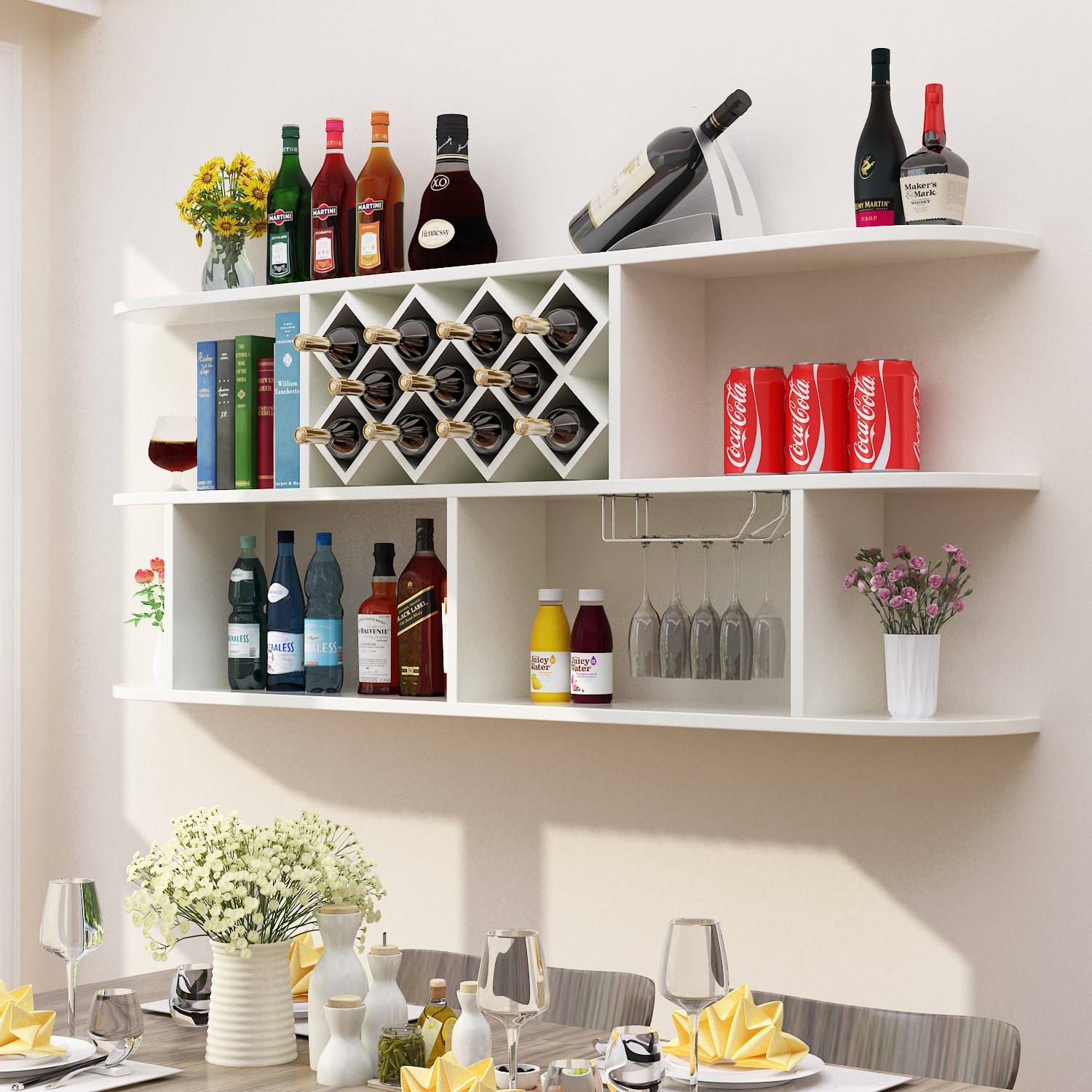 Kệ Rượu Kệ Trang Trí Treo Tường 2 Tầng Hiện Đại - GP45