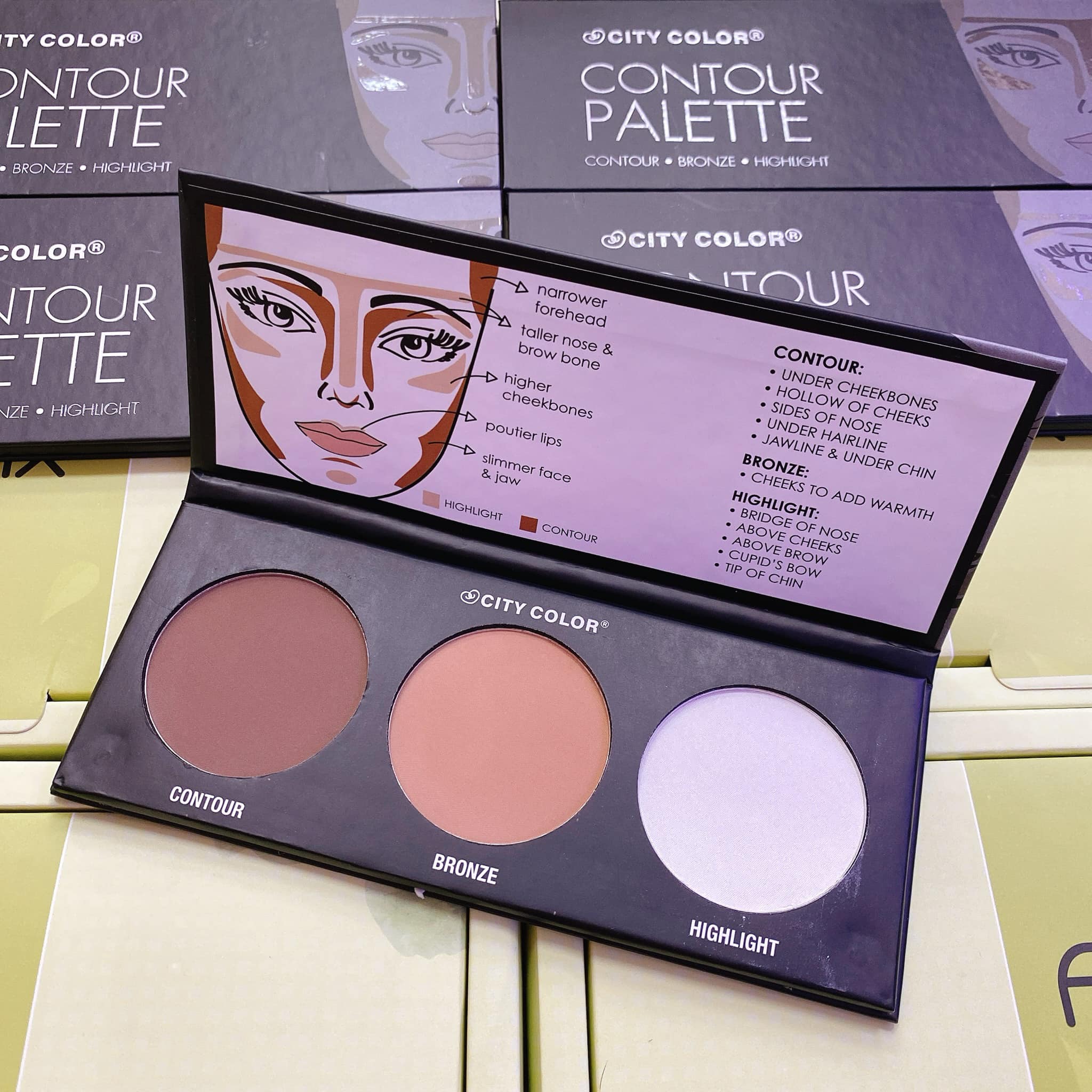 Bảng Phấn Tạo Khối City Color Contour Palette 3 Ô