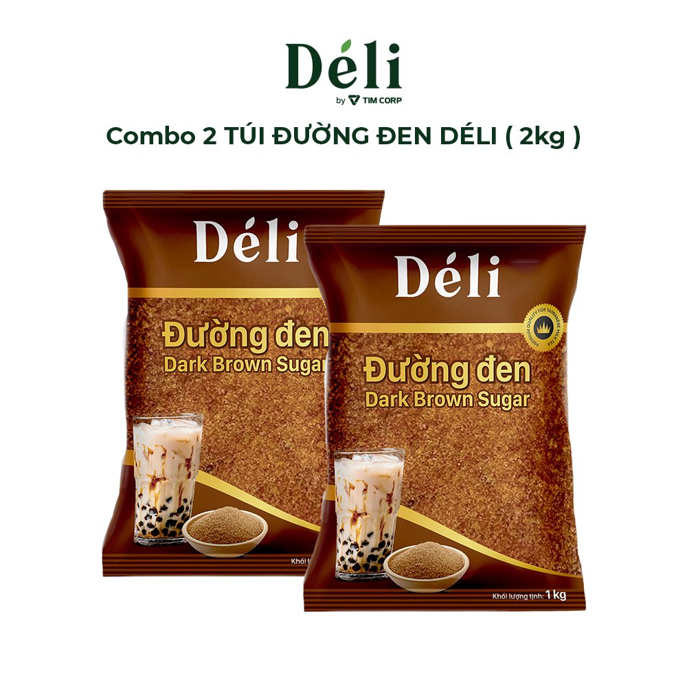 Đường đen déli - combo 2kg đường đen nấu trân châu đường đen hsd: 18 tháng