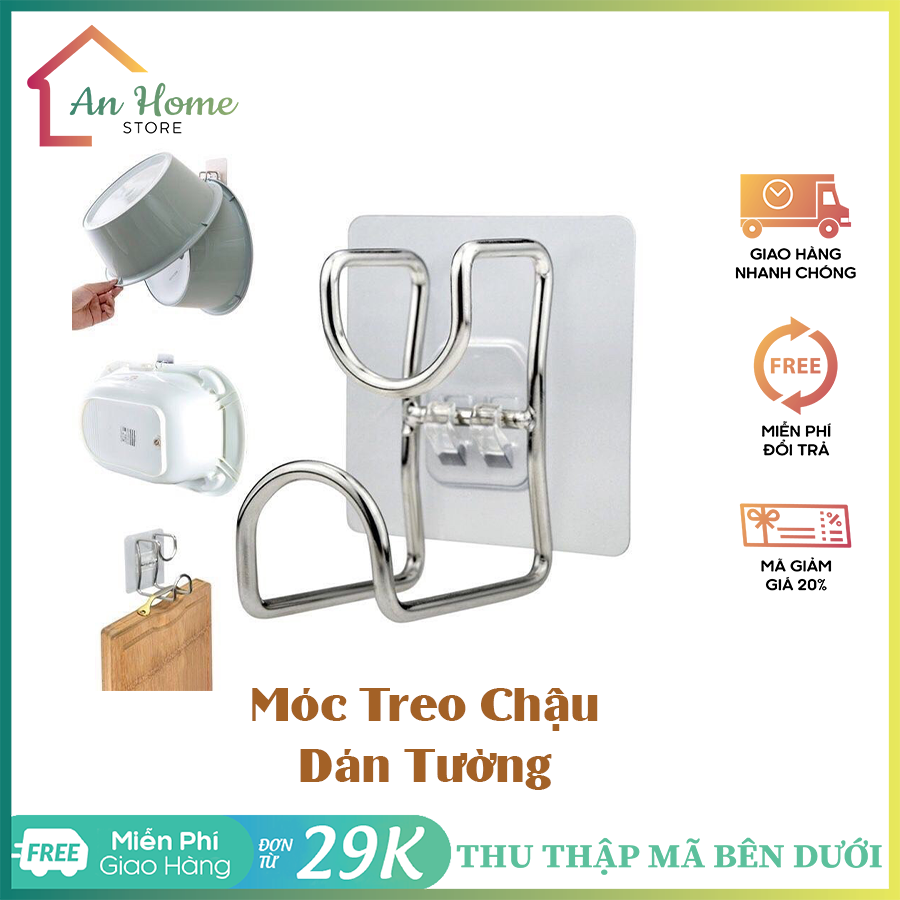 Móc treo chậu dán tường anhome, móc treo chậu dao thớt đa năng