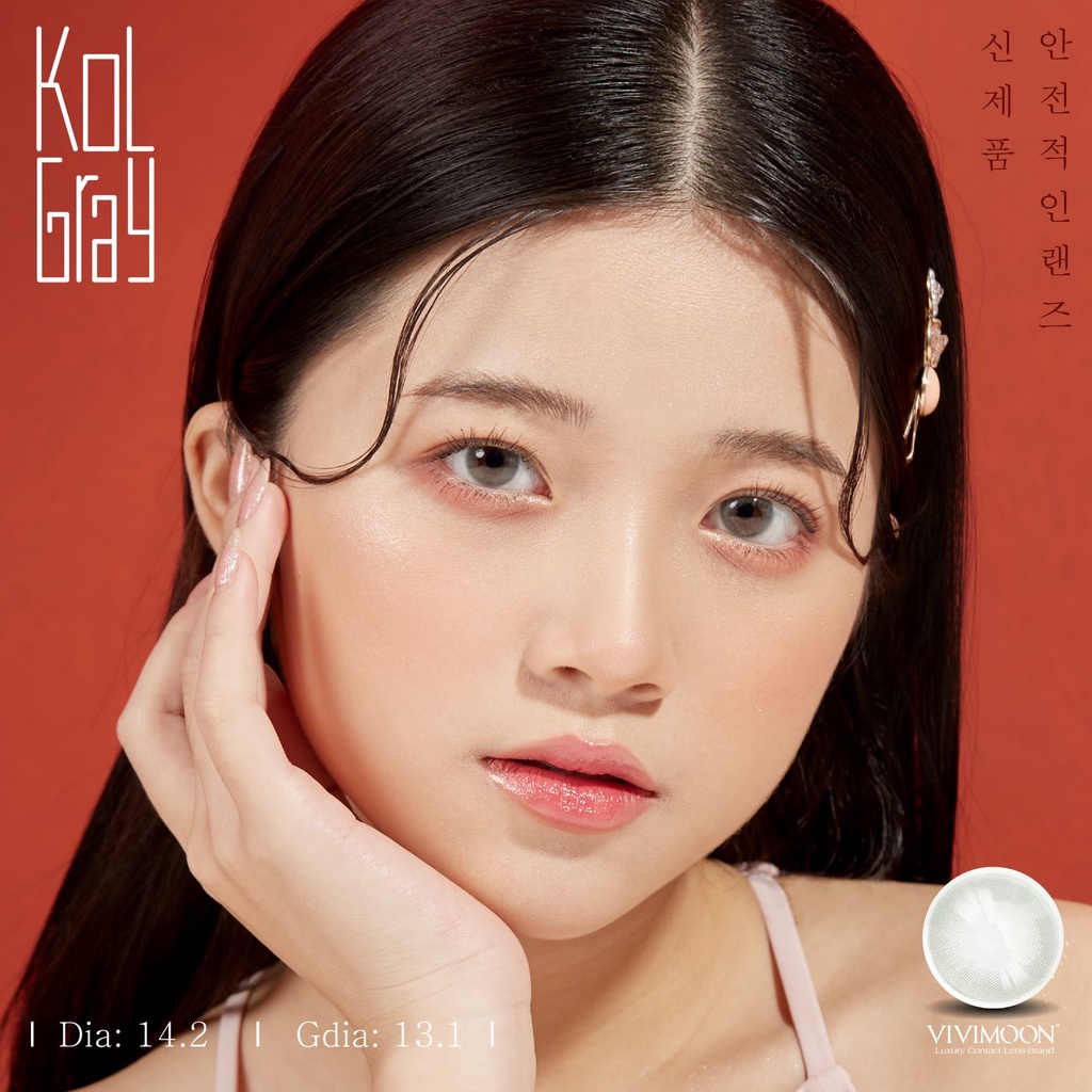 Kính áp tròng màu xám Kol Gray New Collection Visual VIVIMOON LENS 0 - 8 độ