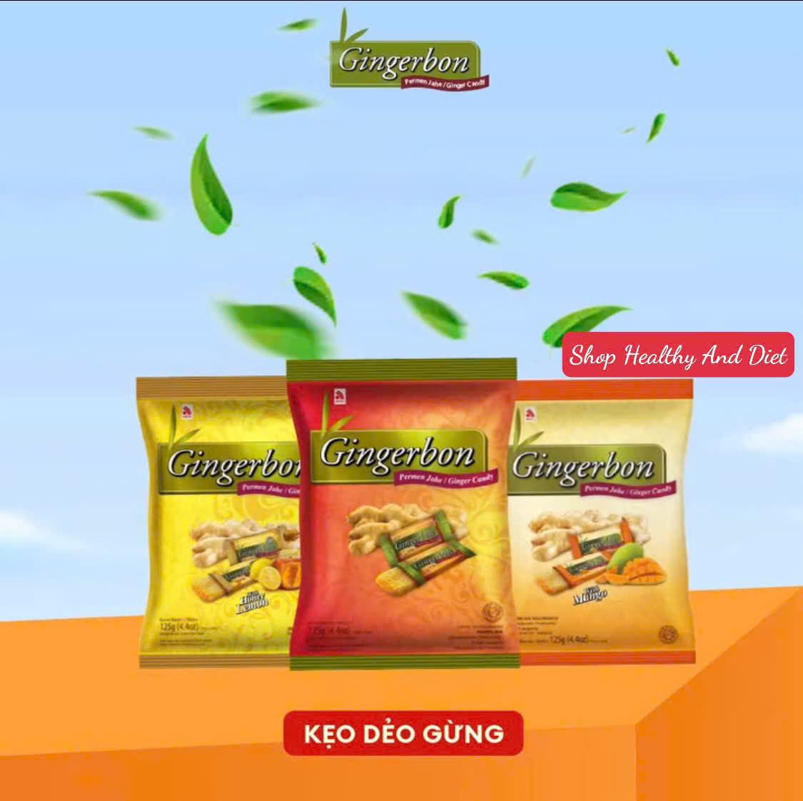 Kẹo Gừng Dẻo Gingerbon Các Loại Gói 125gr
