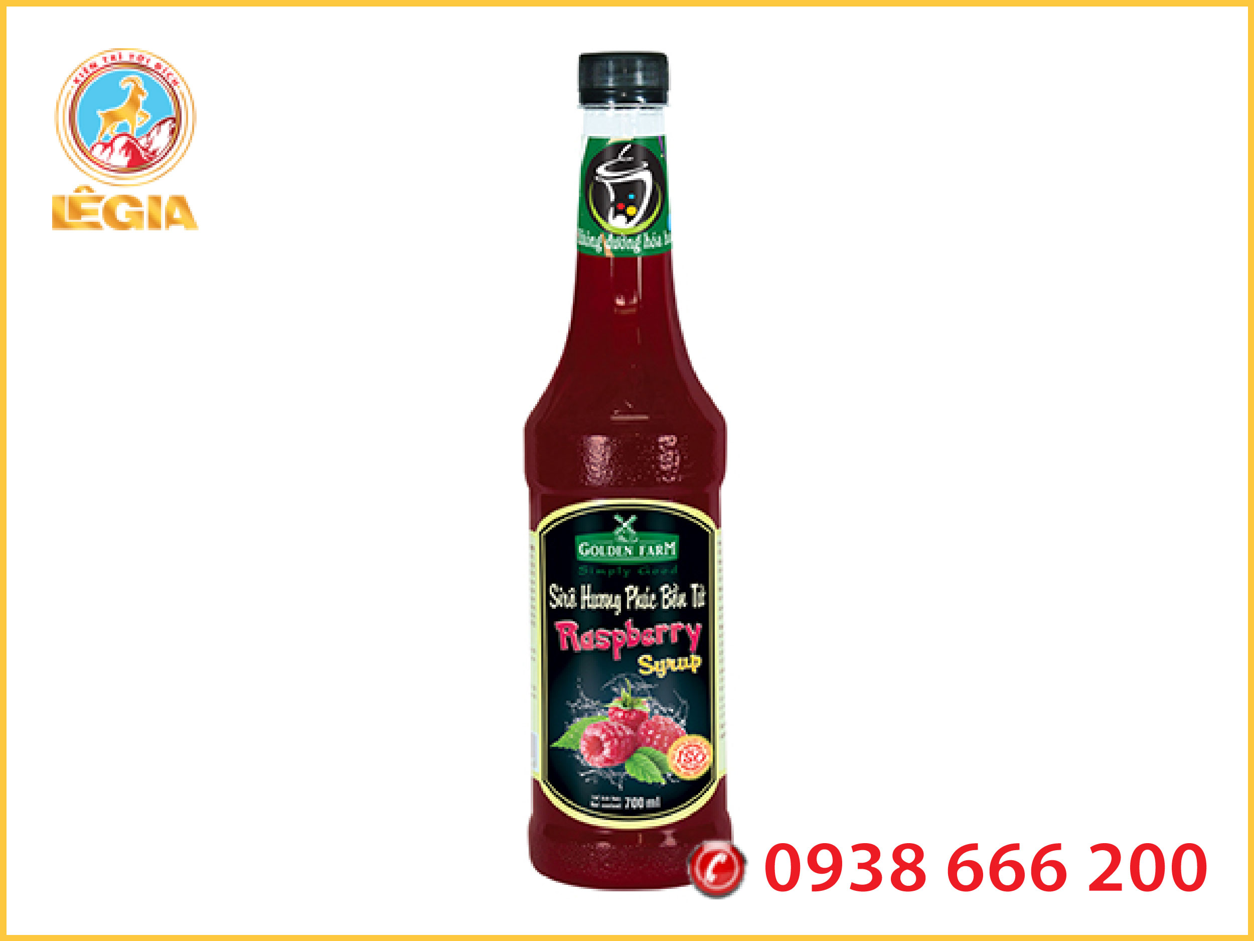 Siro golden farm phúc bồn tử 700ml - golden farm raspberry syrup