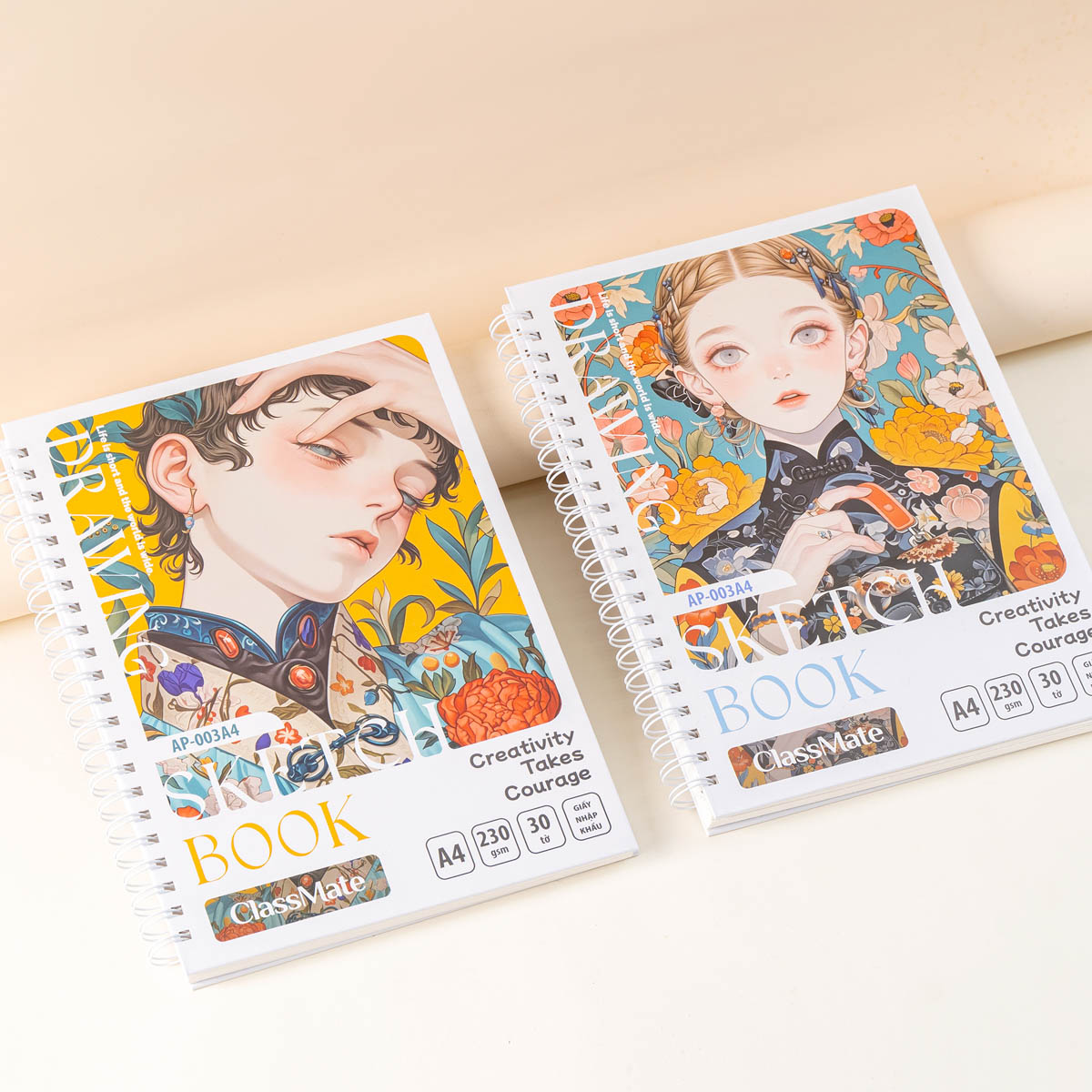 Sổ Sketch Không Kị Tẩy Classmate & Global Art 230GSM 60 Trang, Sổ Phác Thảo A4  A5, Sổ Vẽ Màu Nước