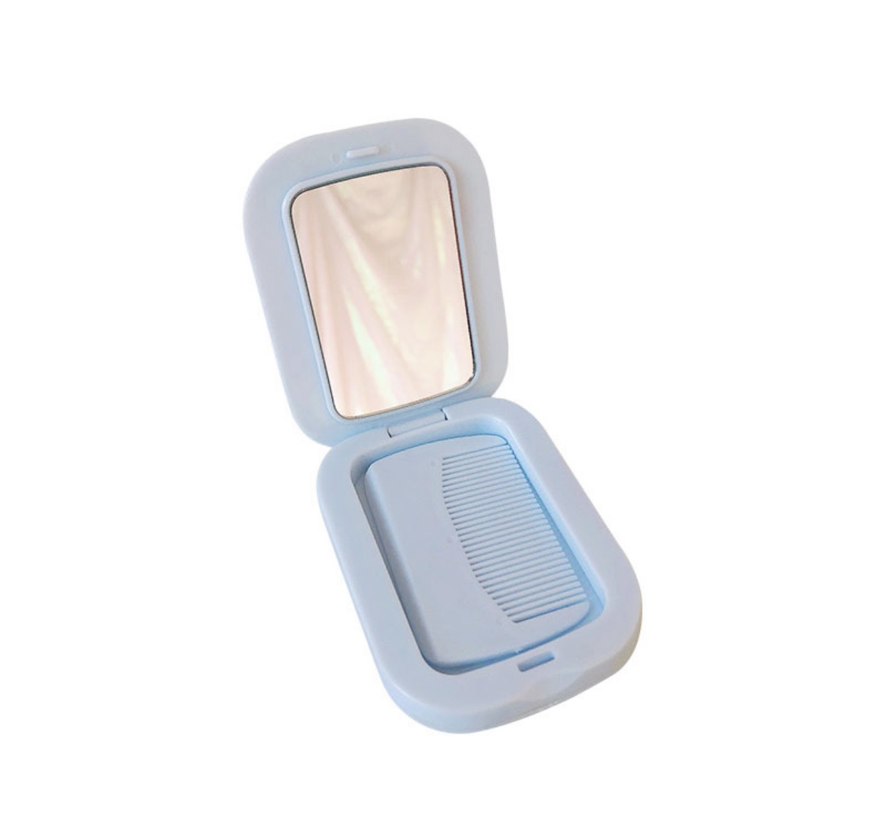Gương mini gáp cầm tay kèm lược