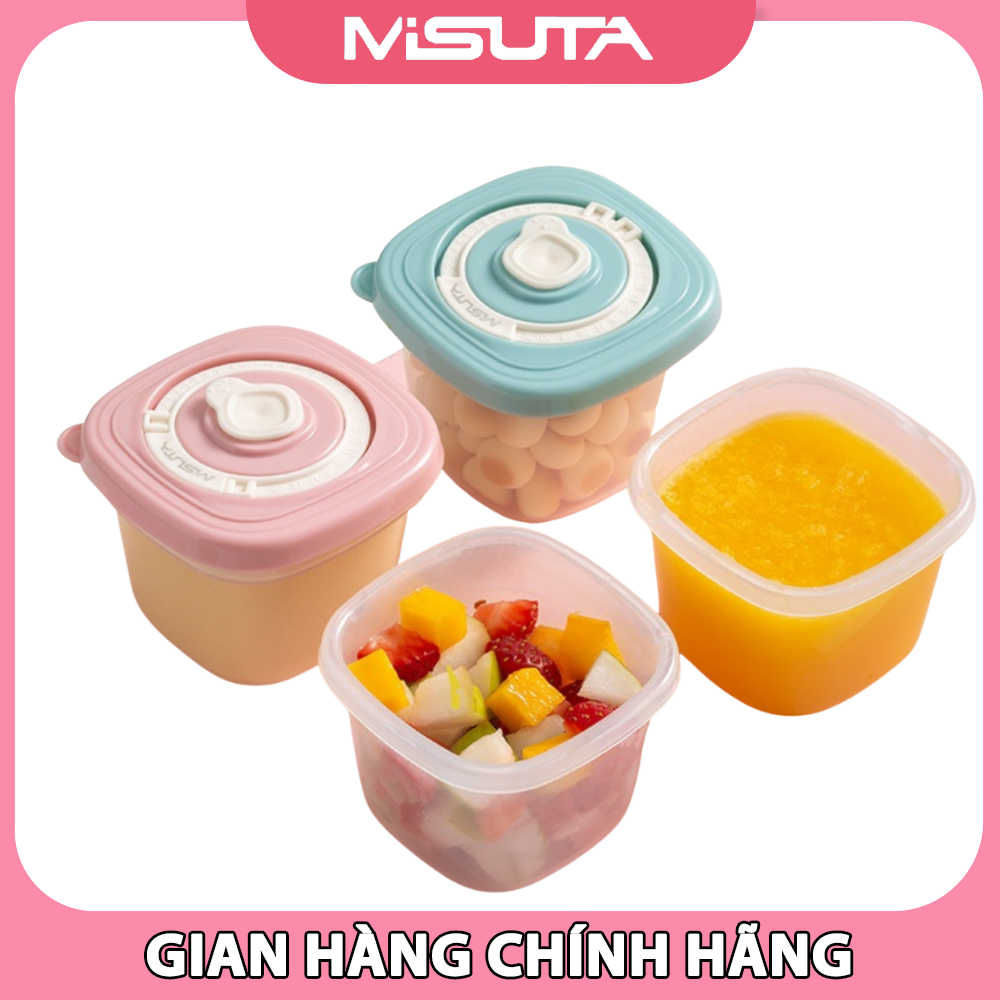 Combo 6 Hộp Trữ Đông, Hộp Đựng Đồ Ăn Dặm Cho Bé Misuta 120ml Dùng Được Trong Lò Vi Sóng