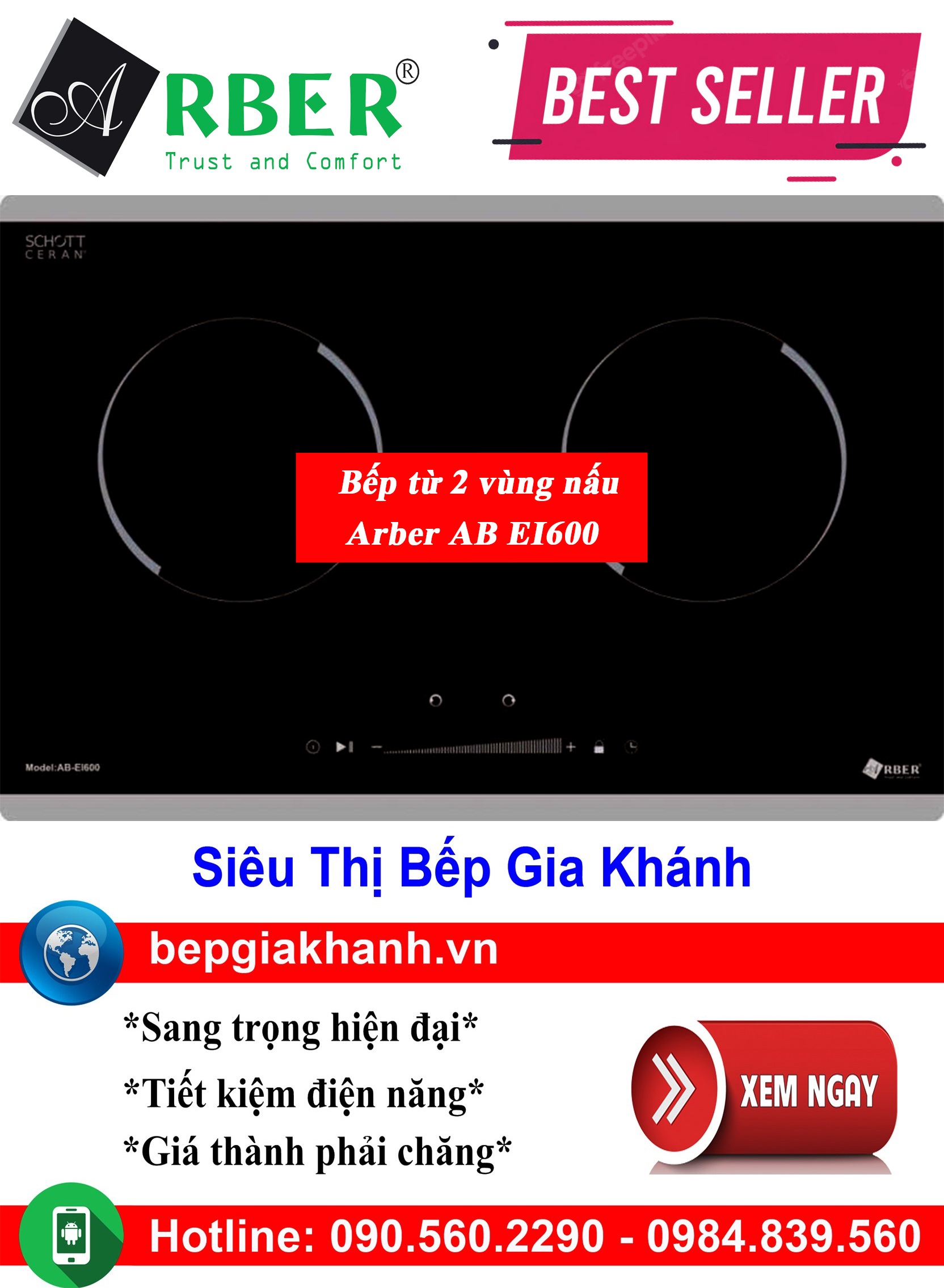 [HCM]Bếp từ cao cấp Arber AB EI600, bếp từ, bếp điện từ, bếp từ đôi, bếp điện từ đôi, bếp từ giá rẻ, bếp điện từ giá rẻ, bếp từ đơn, bep tu don, bep tu