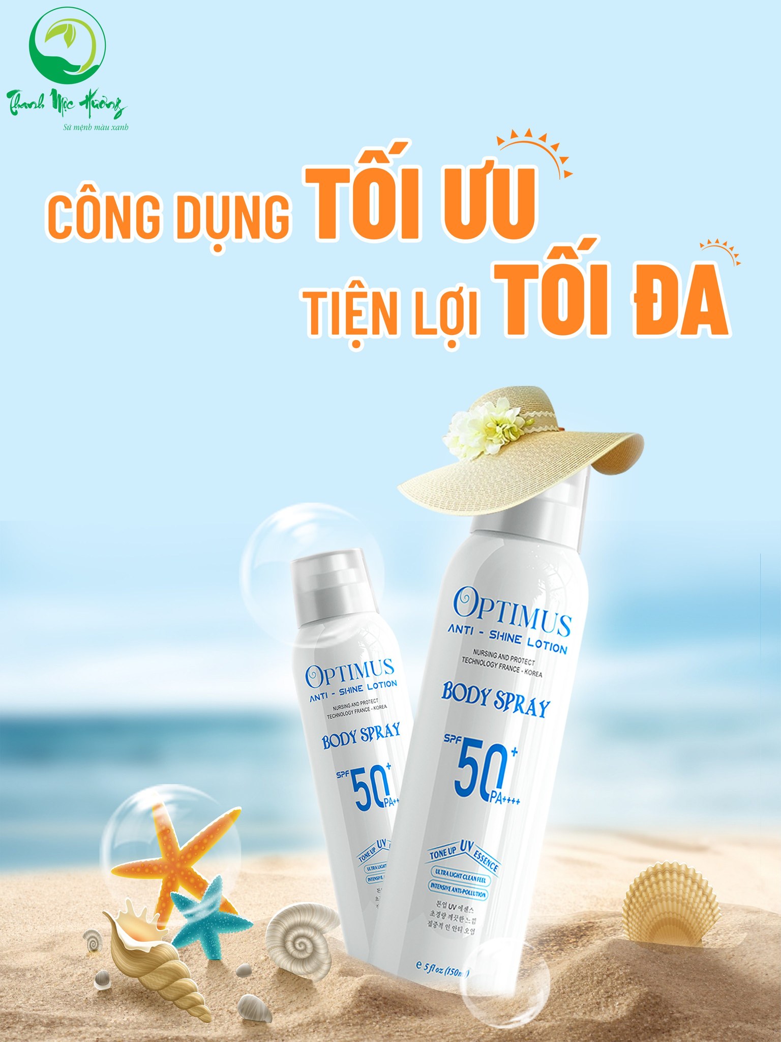 Xịt chống nắng body Thanh Mộc Hương 150m cam kết chính hãng