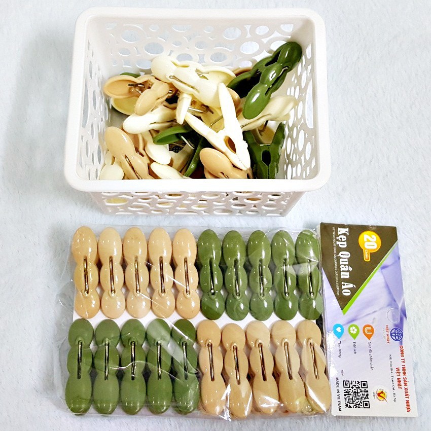 Bộ 20 kẹp quần áo gia đình hình củ lạc mới 2020