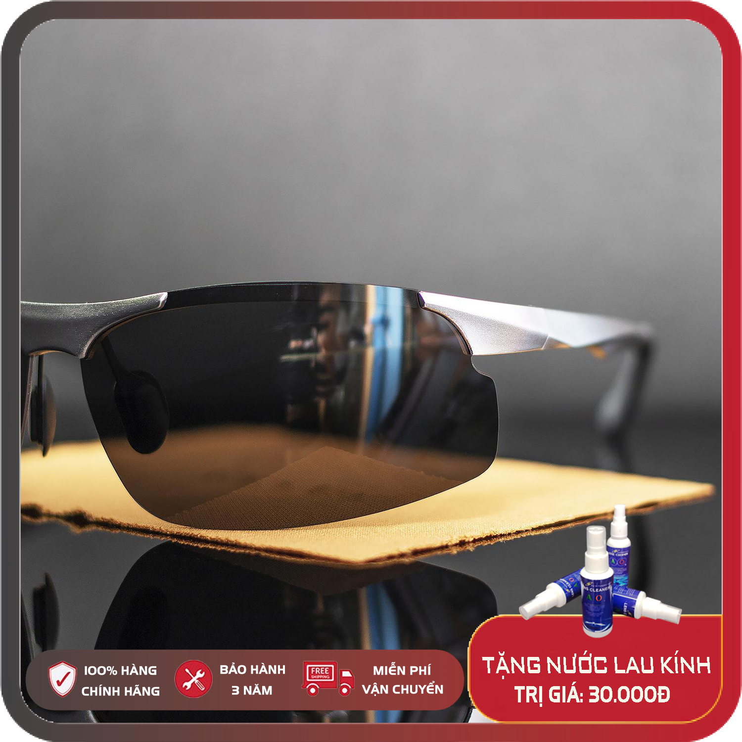 Kính Mát Nam P3281, Kính Thời Trang Cao Cấp [Full Hộp, Thẻ Bảo Hành 1 Năm, Khăn Lau Kính] Mắt Kính Polazied, Chống Chói, Gọng Nhôm