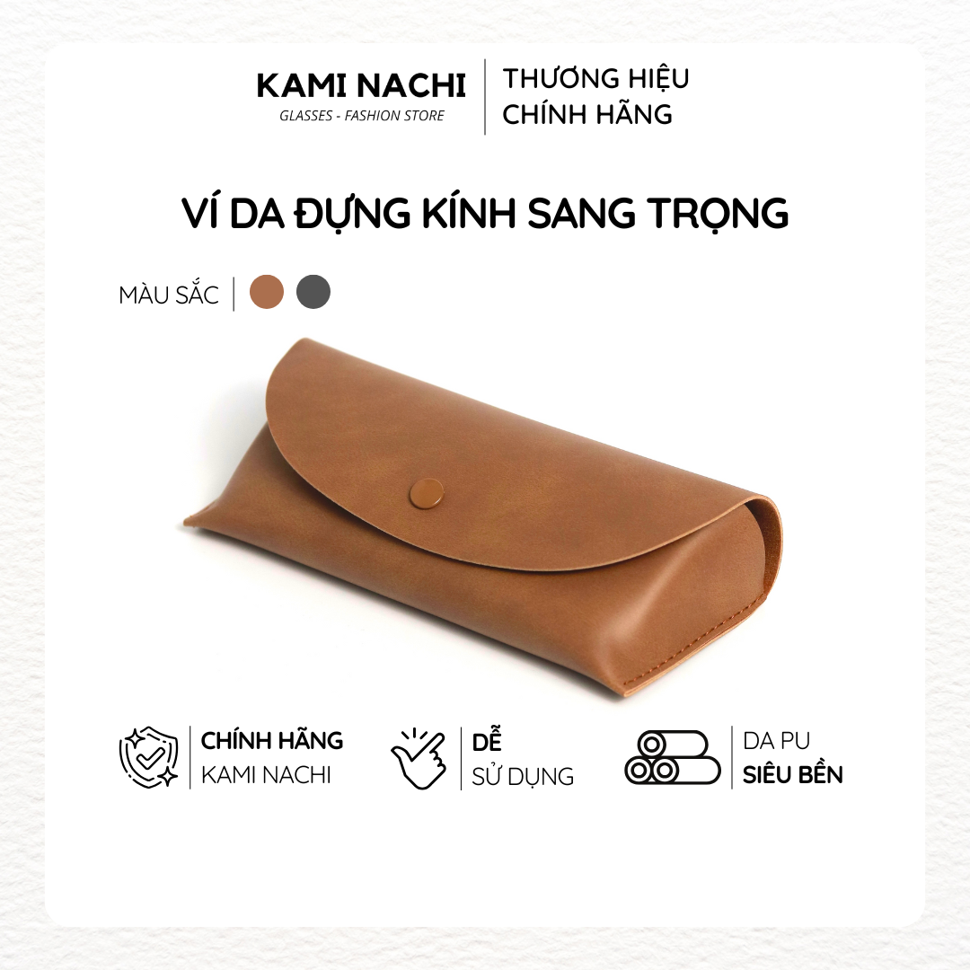 Vi da đựng mắt kính, tiền và thẻ các loại với thiết kế nút bấm tiện lợi KAMI NACHI