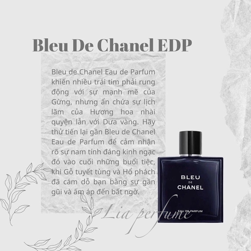 Nước hoa dành cho nam bleu edp 100ml nam tính lôi cuốn - vita.perfume