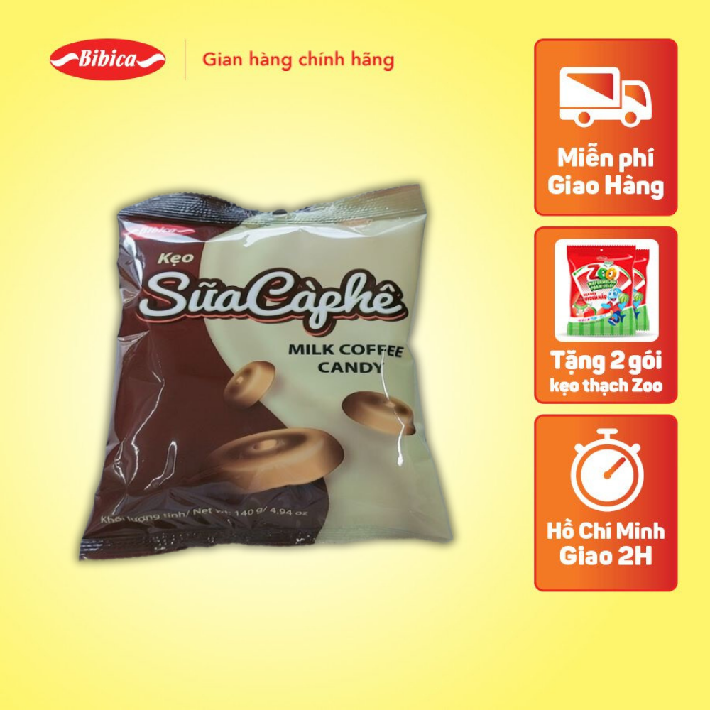 Kẹo cứng sữa cà phê bibica 140g
