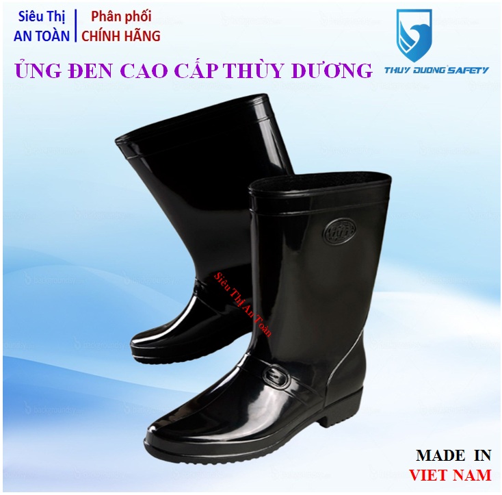 Ủng đen, ủng bảo hộ lao động, chống nước, chống hóa chất, chống trơn trượt cao cấp - Thùy Dương Safety