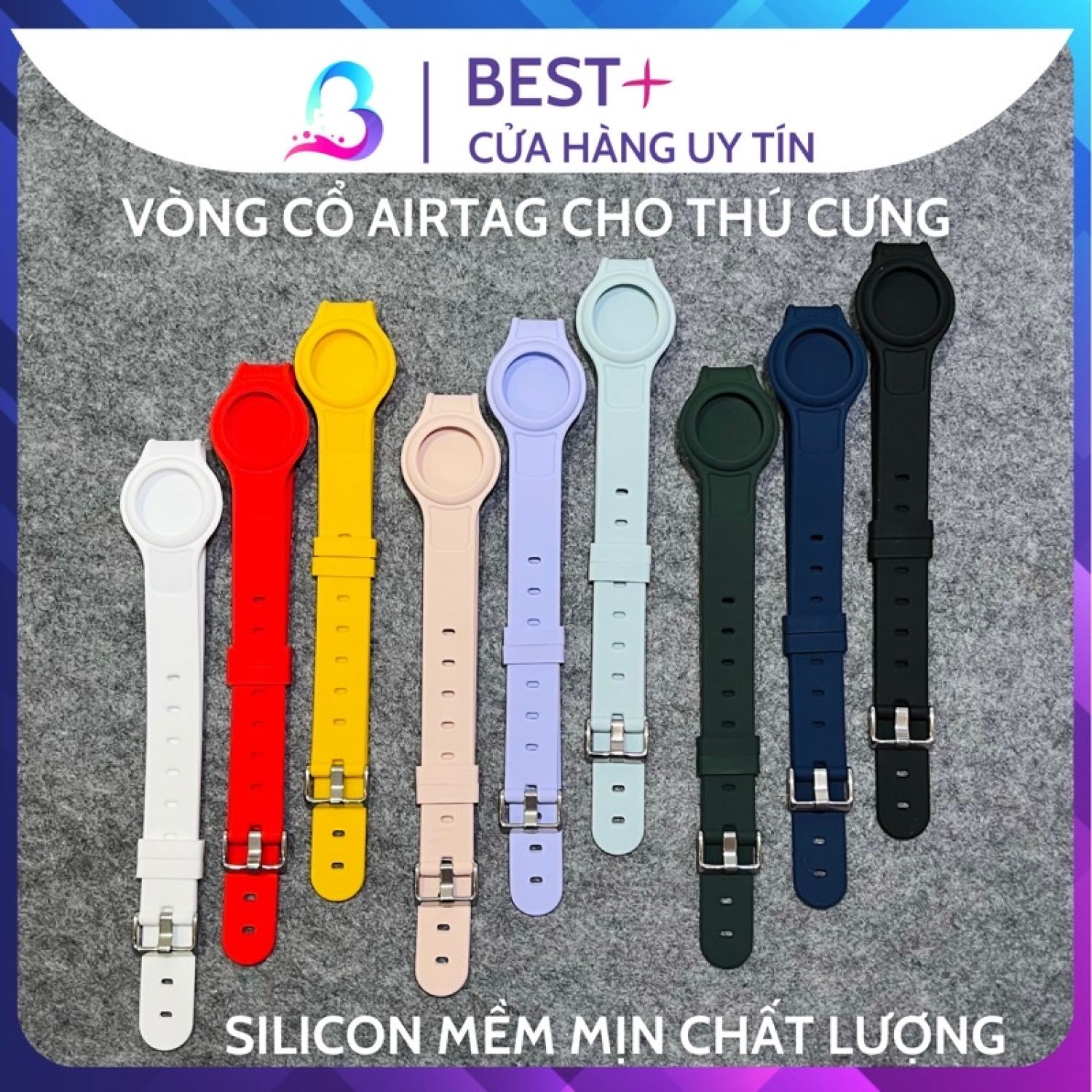 Vòng dây đeo cổ airtag chó mèo - case bảo vệ cho apple airtag silicon cao cấp kèm vòng đeo cổ thú cưng chống thất lạc