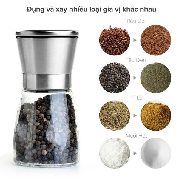 [HCM][MÁY XAY TIÊU] - DỤNG CỤ XAY HẠT TIÊU MINI CẦM TAY TIỆN LỢI MÀU NGẪU NHIÊN - HŨ CỐI XAY TIÊU CẦM TAY 2IN1 LỌ THỦY TINH LỌ XAY TIÊU CẦM TAY NHỎ GỌN TIỆN DỤNG.