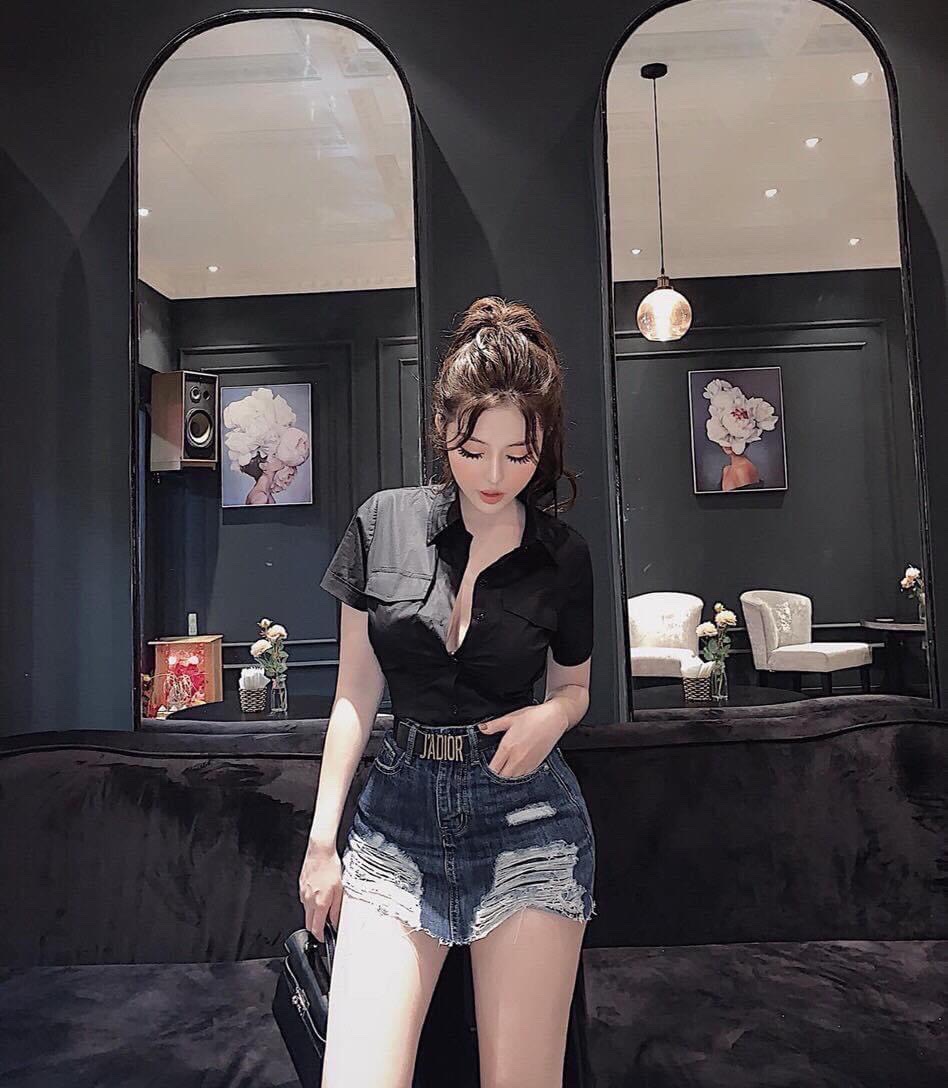 Áo nữ sơ mi túi ngưc quá xinh, quá chất