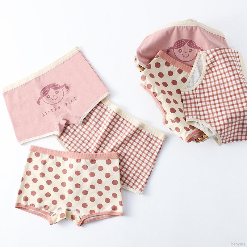 Bộ Đồ Lót Cotton Nguyên Chất Kháng Khuẩn Dành Cho Bé Gái 3