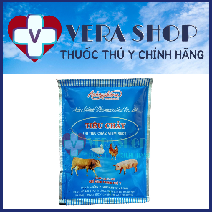 Á châu tiêu chảy 100g - thuốc trị tiêu chảy, viêm ruột cho bê, nghé, heo, dê, thỏ, gà vịt - sỉ lẻ thuốc thú y