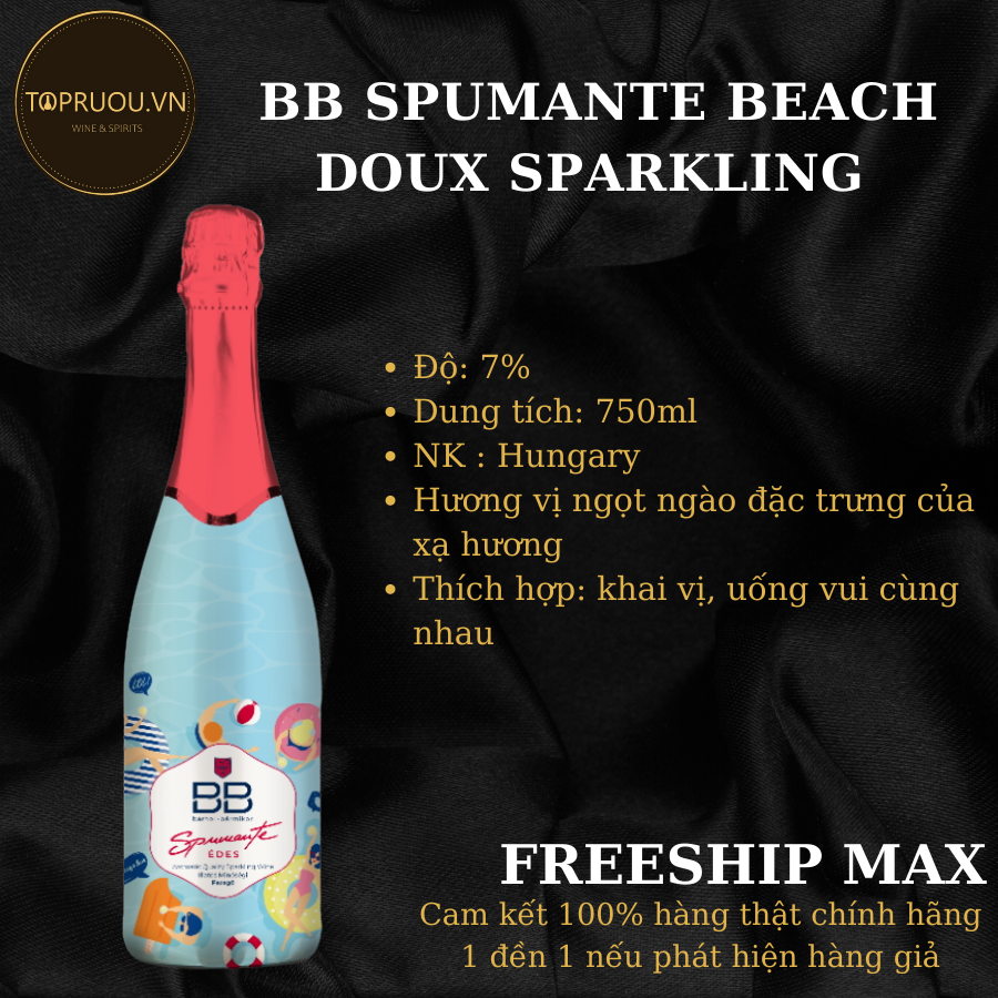 Rượu Vang Nổ BB Spumante Beach Doux Sparkling 750ml