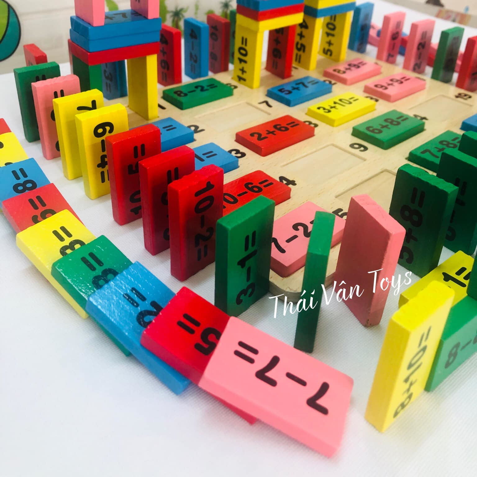 [HCM]Bộ đồ chơi domino bằng gỗ cho bé | Domino gỗ đồ chơi | Xếp khối Domino Đồ chơi gỗ Domino số và phép tính | Xếp hiệu ứng ghép gỗ và học làm toán cho bé