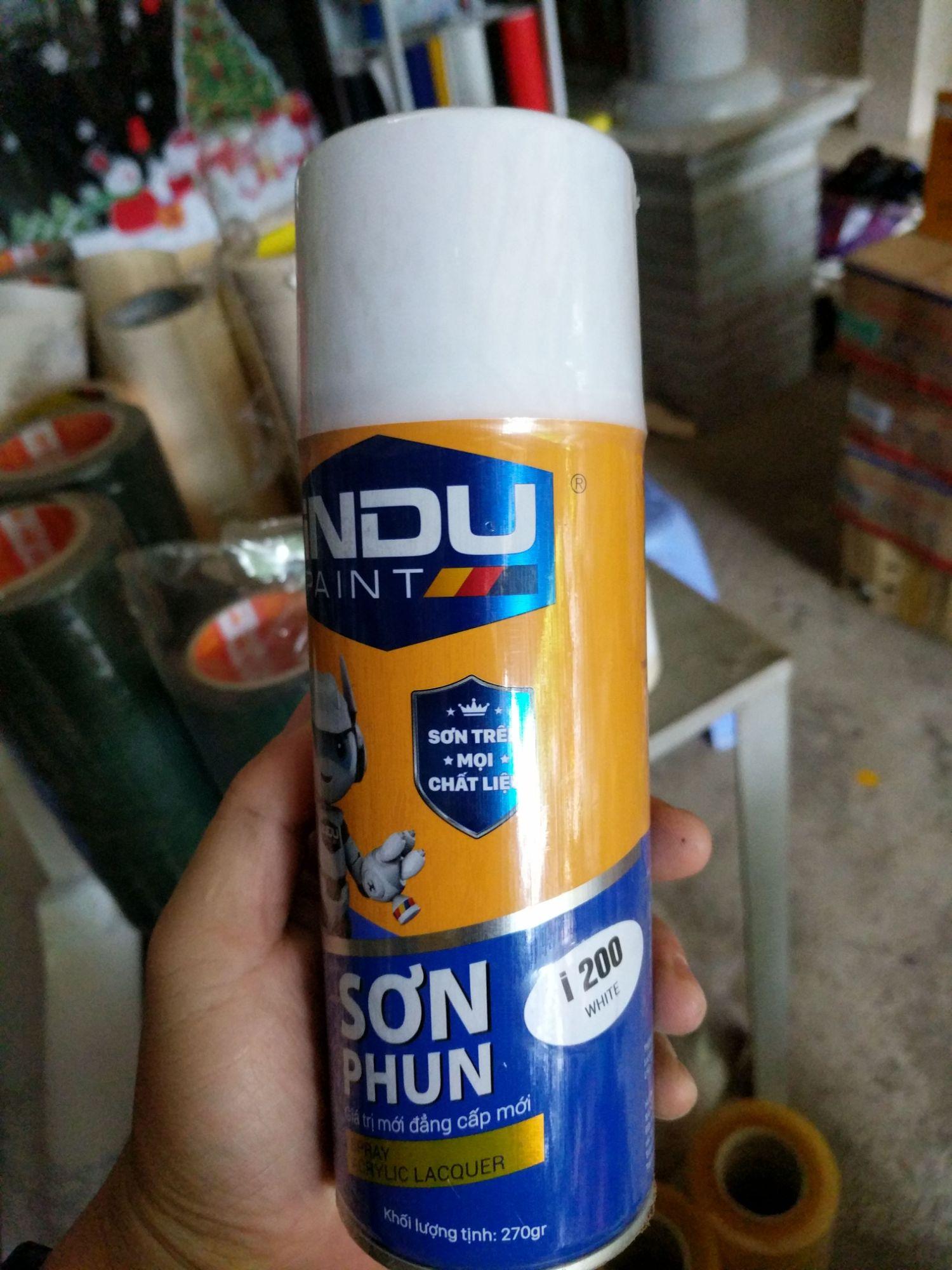 Sơn phun iNDU i200 400ml màu trắng(white).