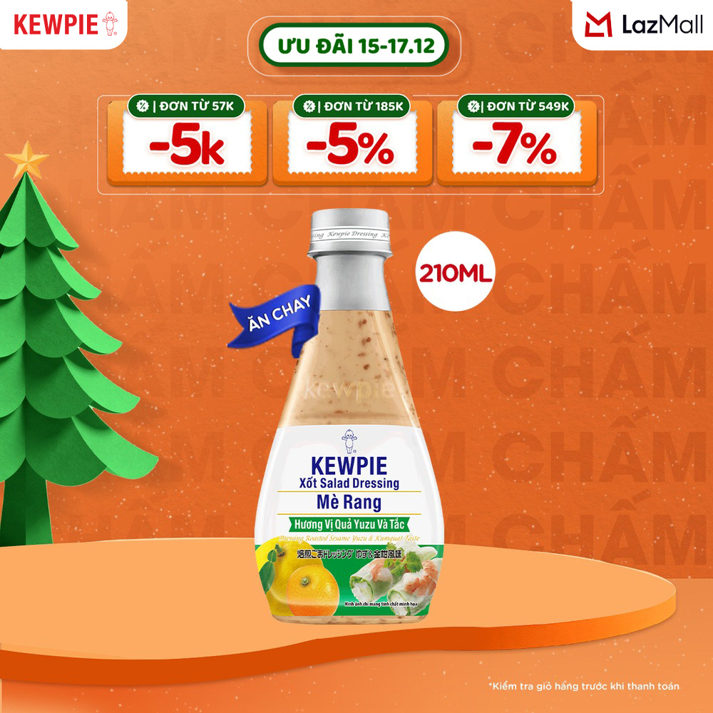  Xốt Salad Dressing Mè Rang Kewpie Hương Vị Quả Yuzu & Tắc 210ml 