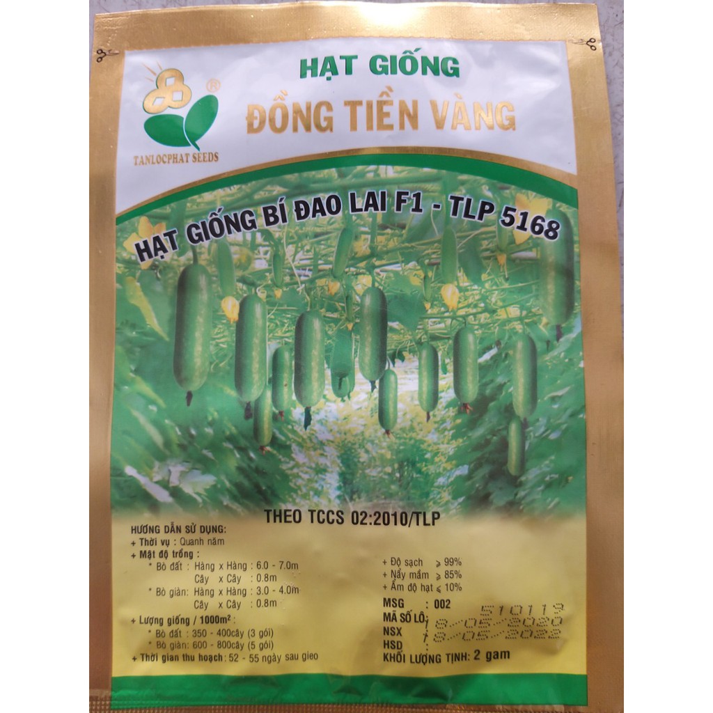 Hạt giống bí đao lai f1 tlp 5168 đồng tiền vàng gói 2g