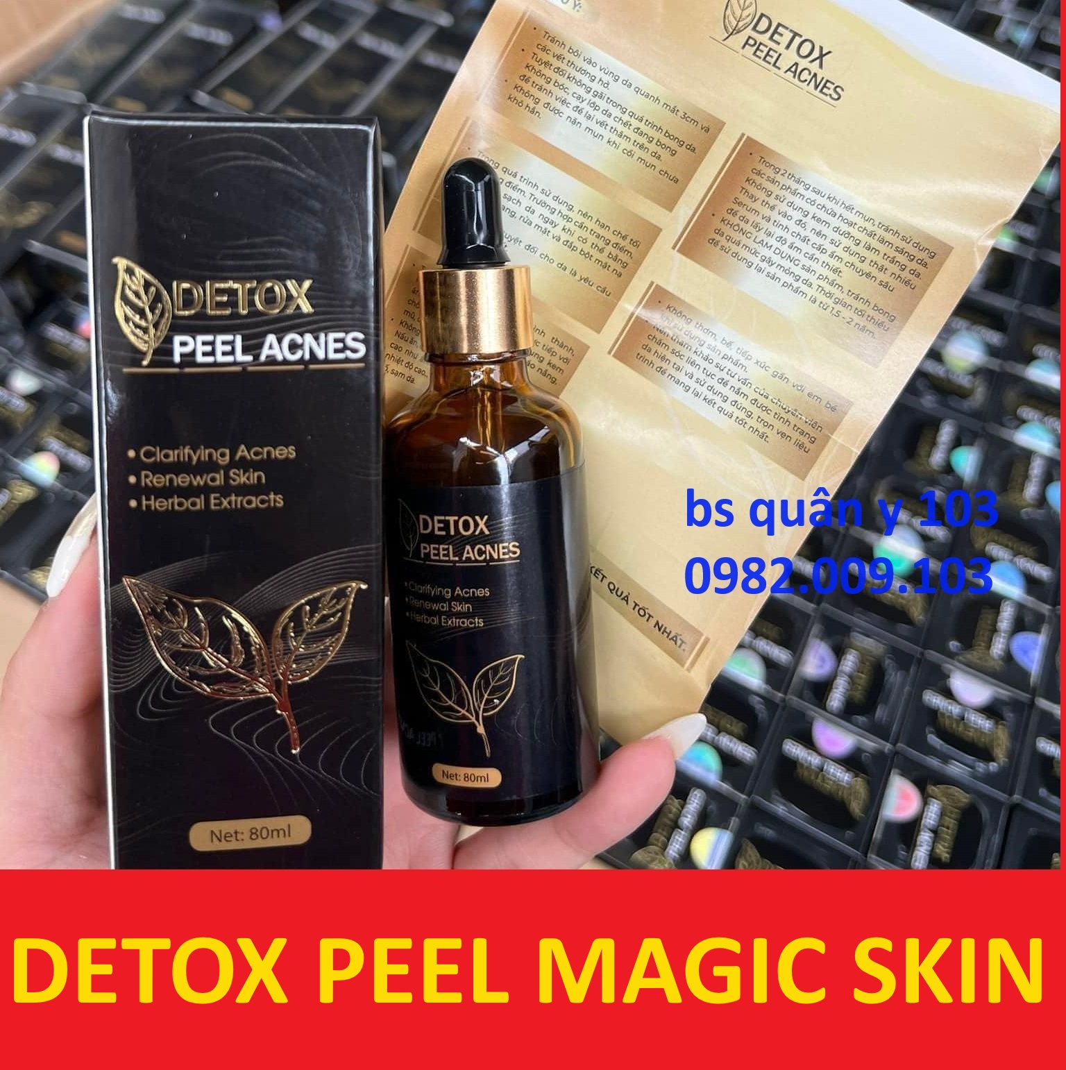 Tinh chất ngừa mụn đông y Detox Peel Acnes Essence 80ml - Magic Skin [chính hãng magicskin] (MẪU MỚI)