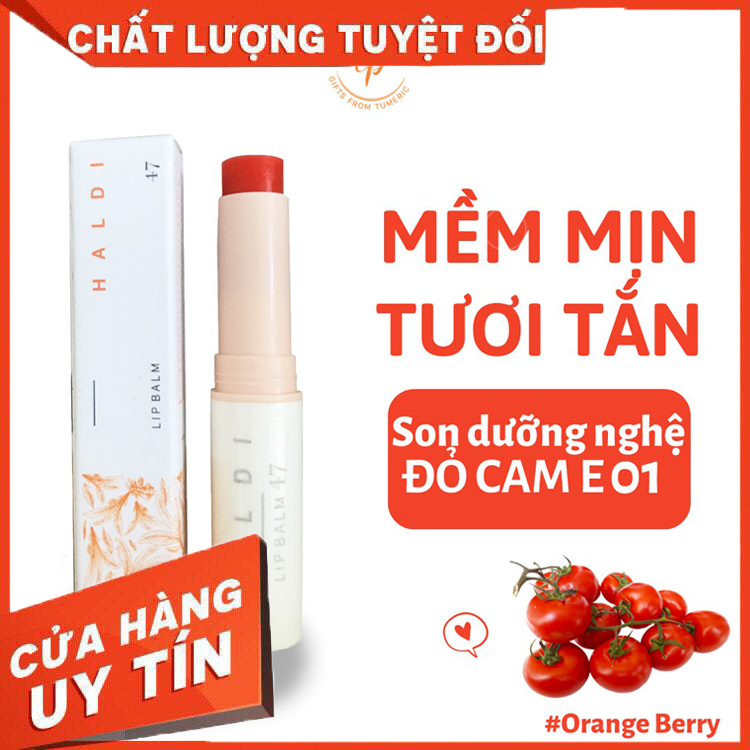Son dưỡng môi có màu tone đỏ cam e01 - son dưỡng nghệ epis dưỡng môi mềm mịn, tươi tắn