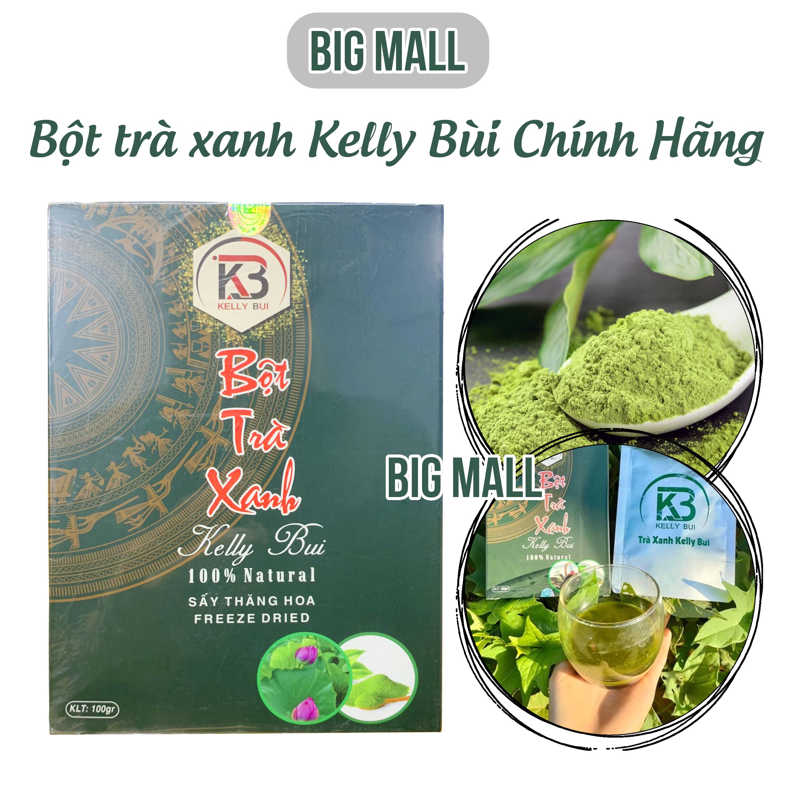 Bột trà xanh Kelly Bùi phiên bản pro 2022 hữu cơ nguyên chất uống thải độc giảm cân giảm mỡ an toàn và hiệu quả, chính hãng 100%
