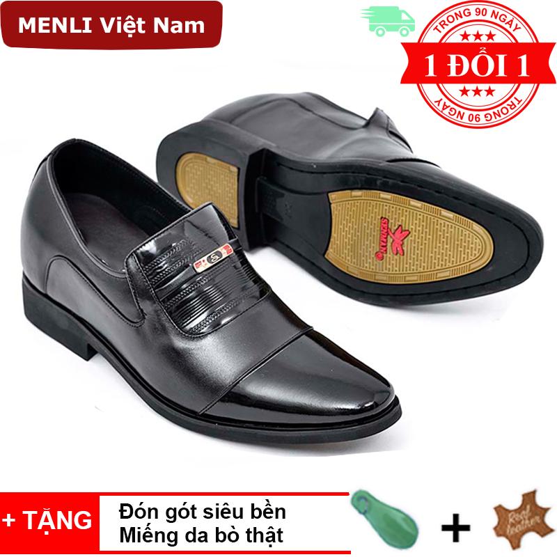 [MIỄN SHIP] Giày lười, giày mọi nam da bò thật 100% tăng chiều cao 6.5cm MENLI GLLZ71 (Hoàn tiền nếu phát hiện giả da)