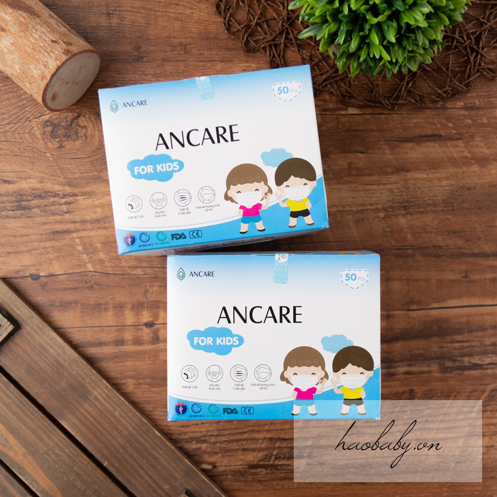 Khẩu trang y tế 3 lớp ancare cho bé 50 cái/hộp