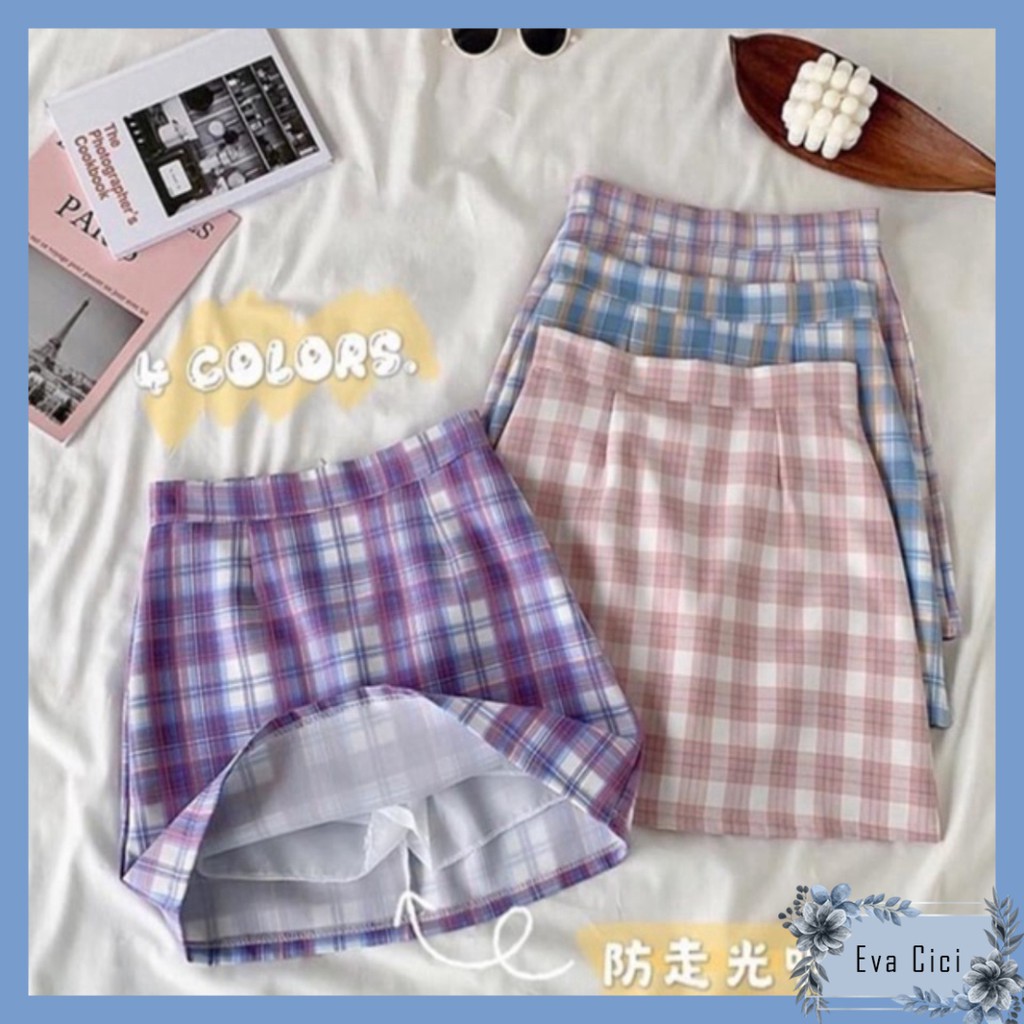 Chân váy ngắn chữ A trơn kẻ nhiều màu ulzzang. Chân váy chữ A mới HOTHIT 🔥🔥🔥