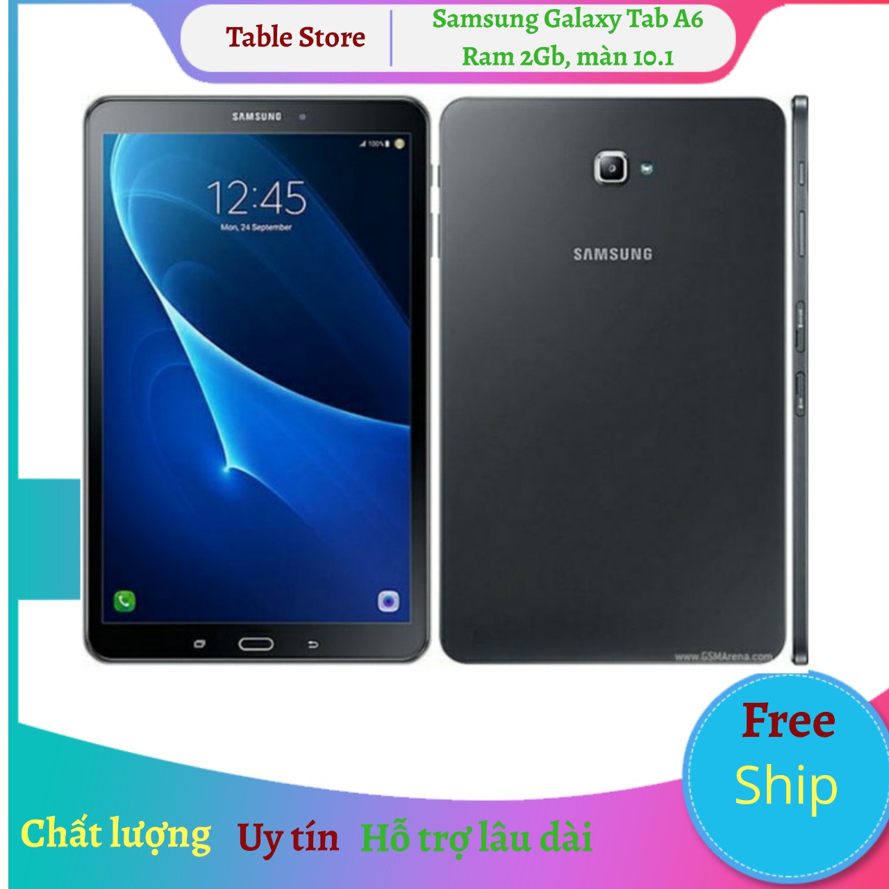 Samsung tab a6 2016 2/16/10.1/wifi - tặng ốp lưng cường lực, đế dựng